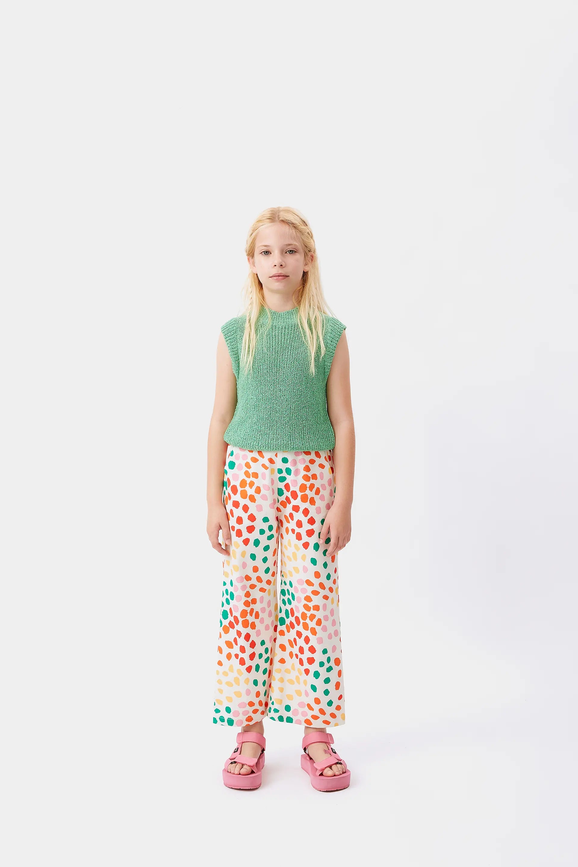Pantalón de niña recto lunares Macula