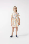 Vestido corto de niña estampado lazos