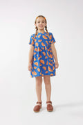 Vestido corto de niña estampado pomelos