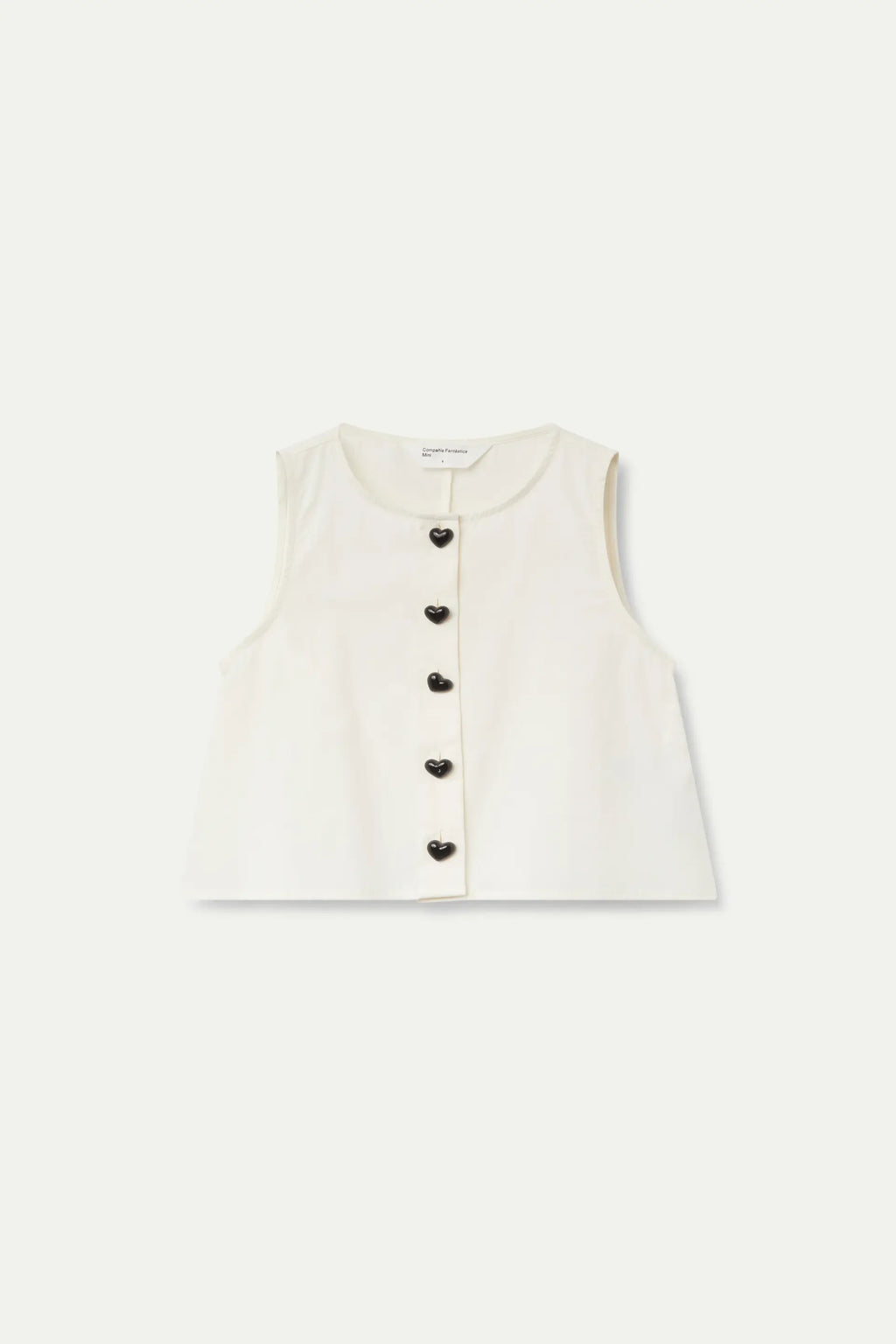 Top de niña botones blanco