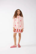 Camisa de niña corazones bordados rosa