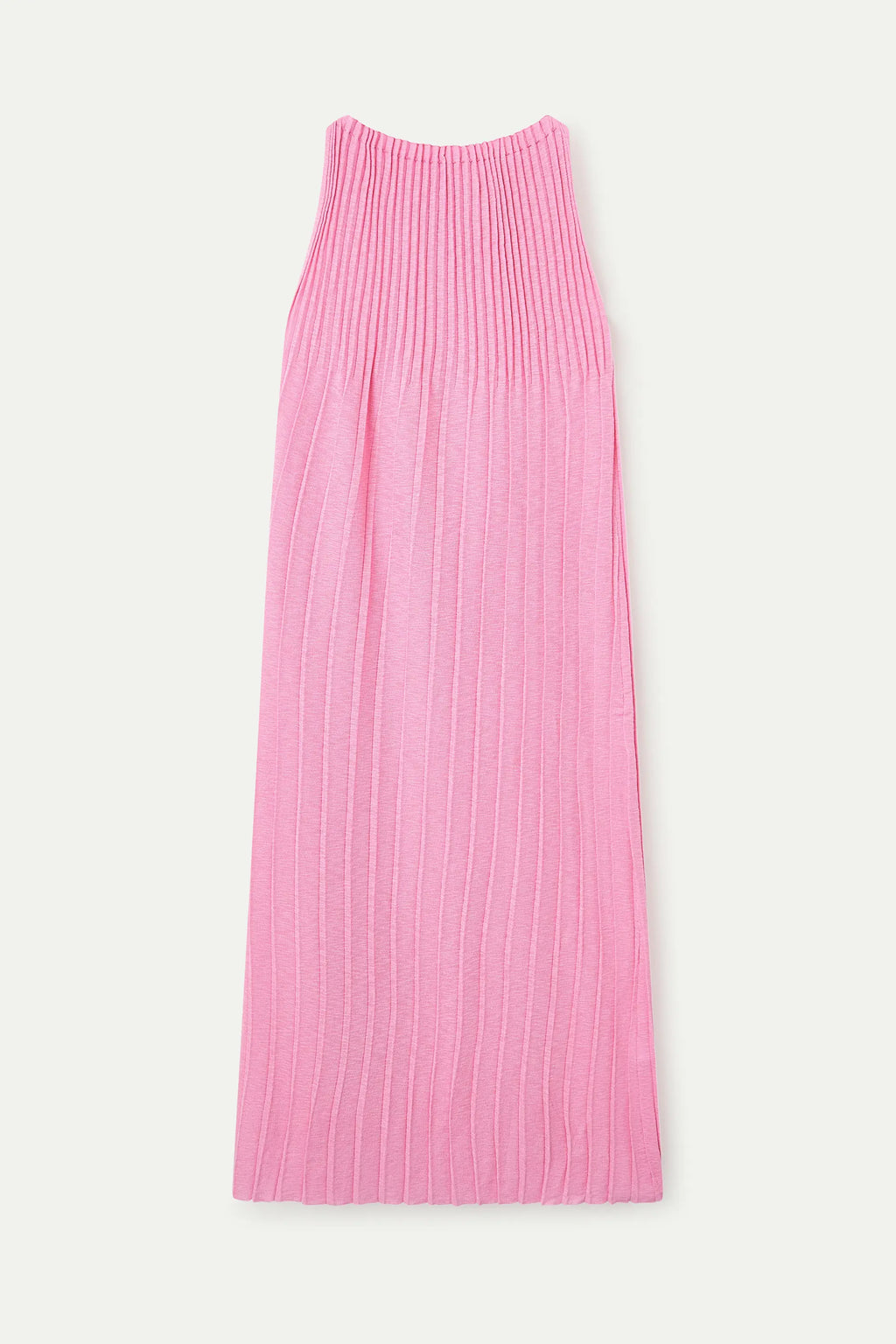 Vestido largo plisado rosa