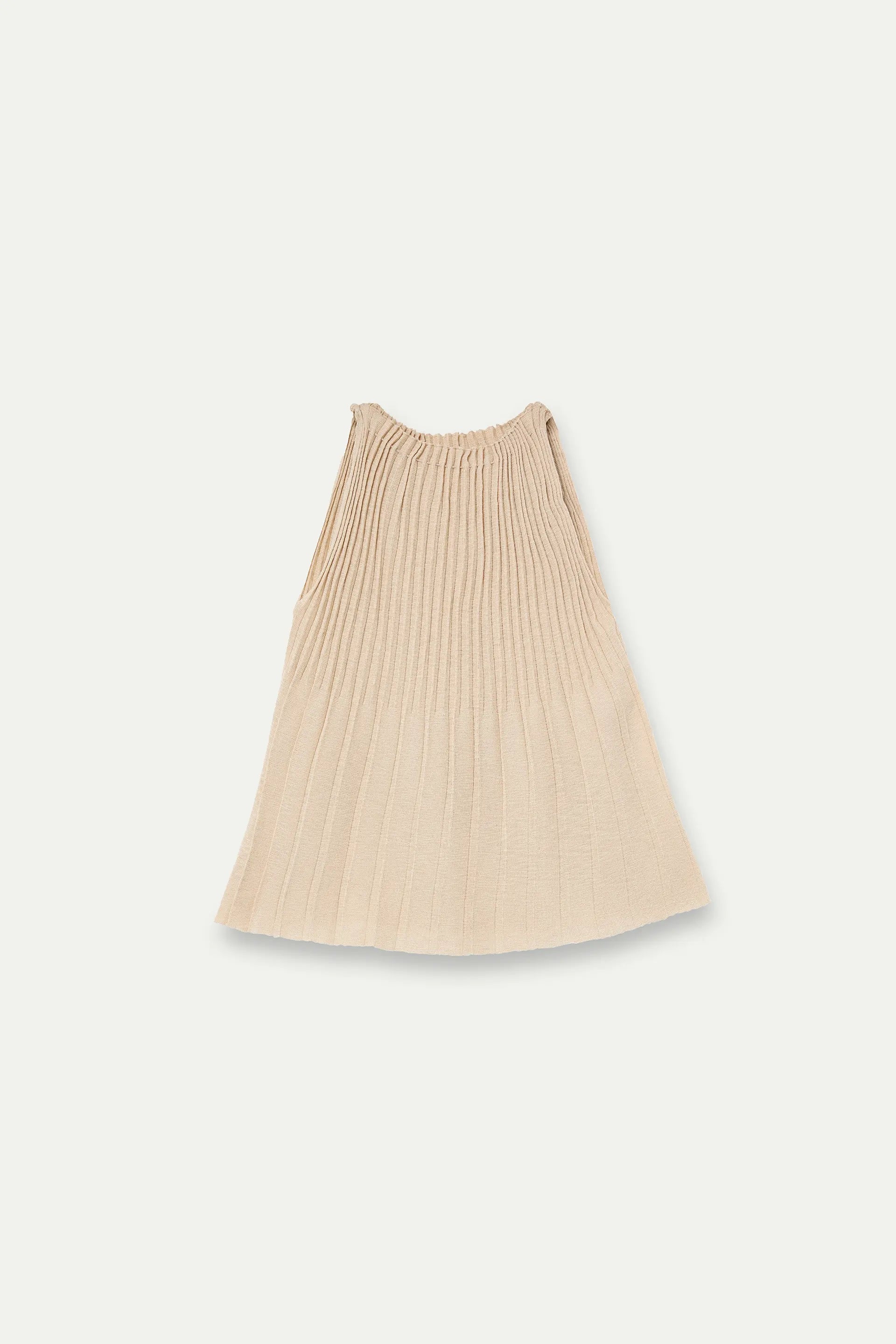 Top plisado beige