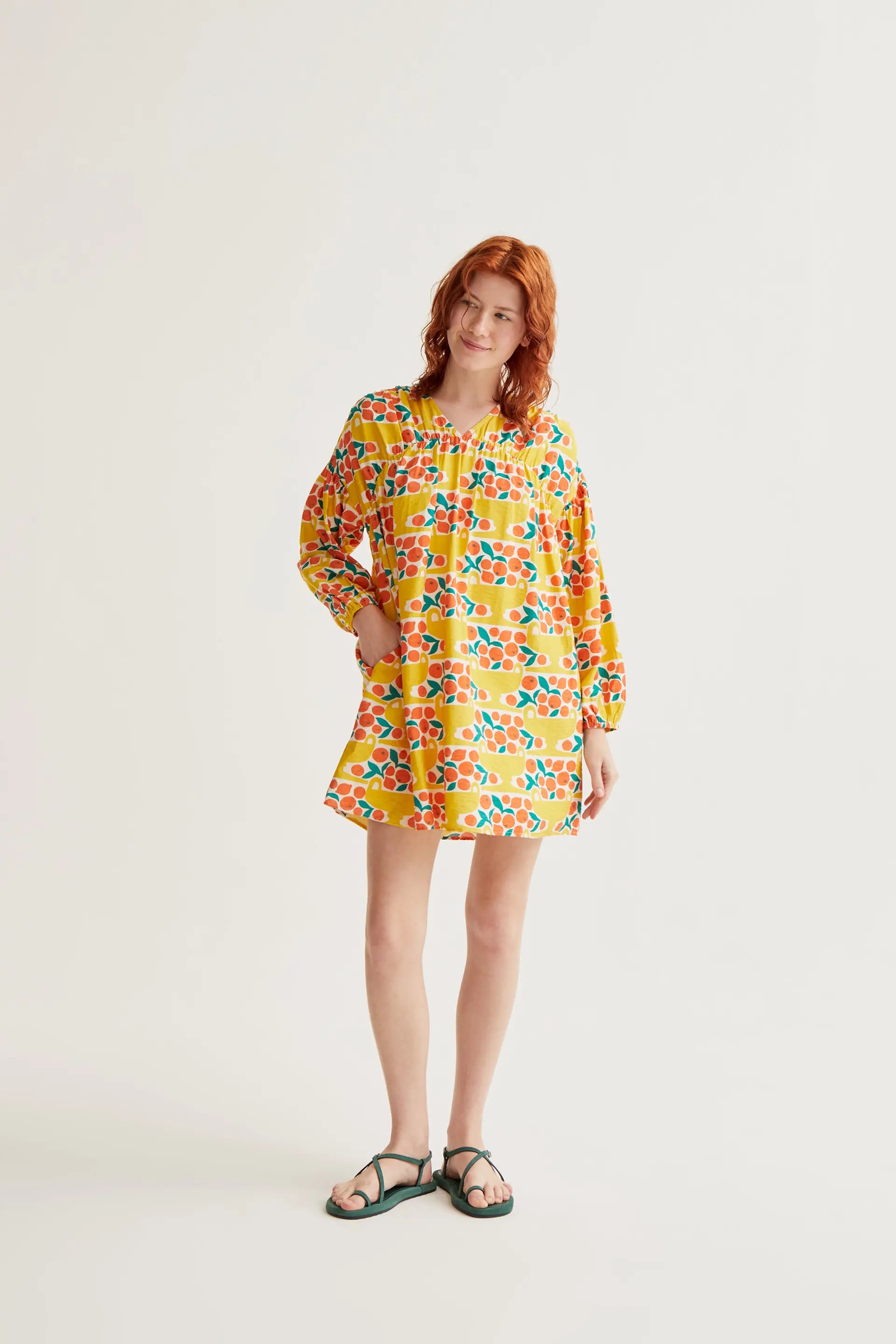Vestido corto con estampado Citrus
