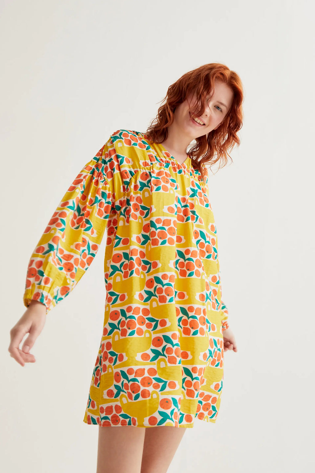 Vestido corto con estampado Citrus