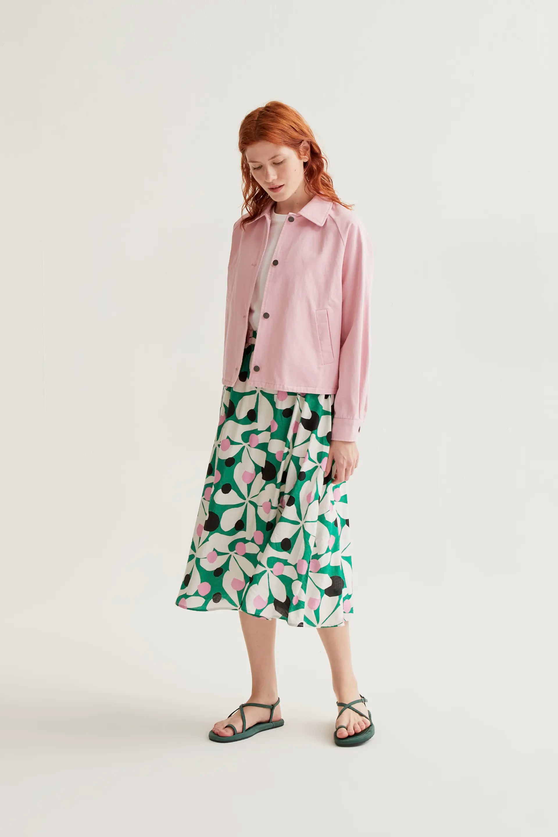Falda midi con estampado Hosta
