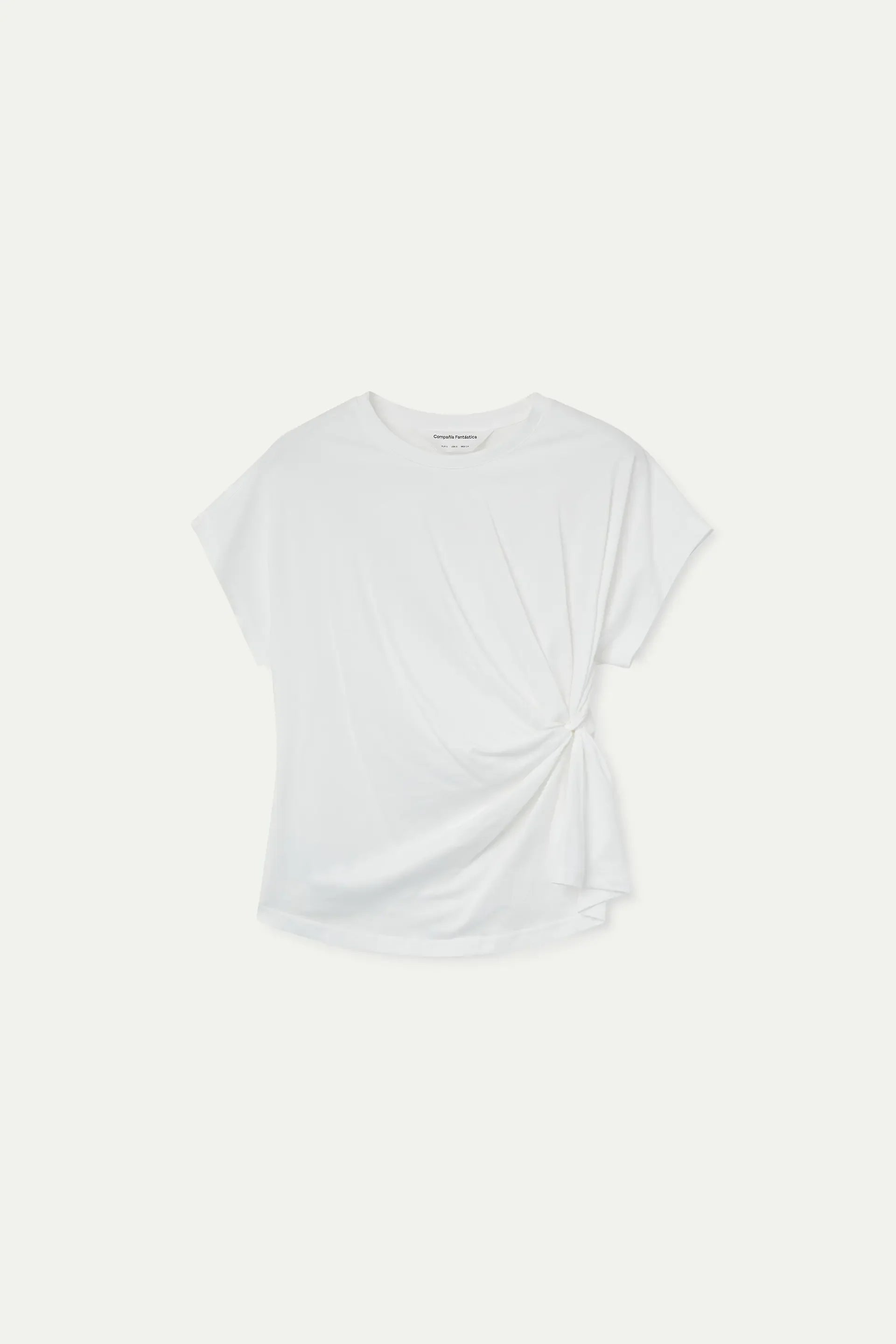 Camiseta 100% algodón blanca con nudo lateral
