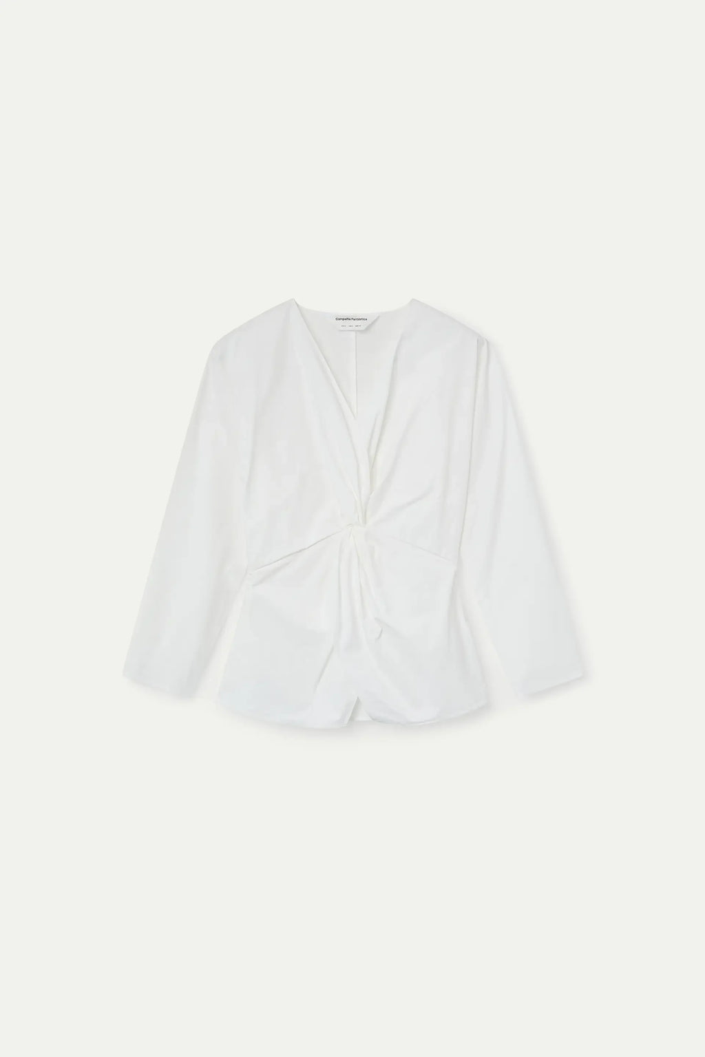 Top drapeado blanco