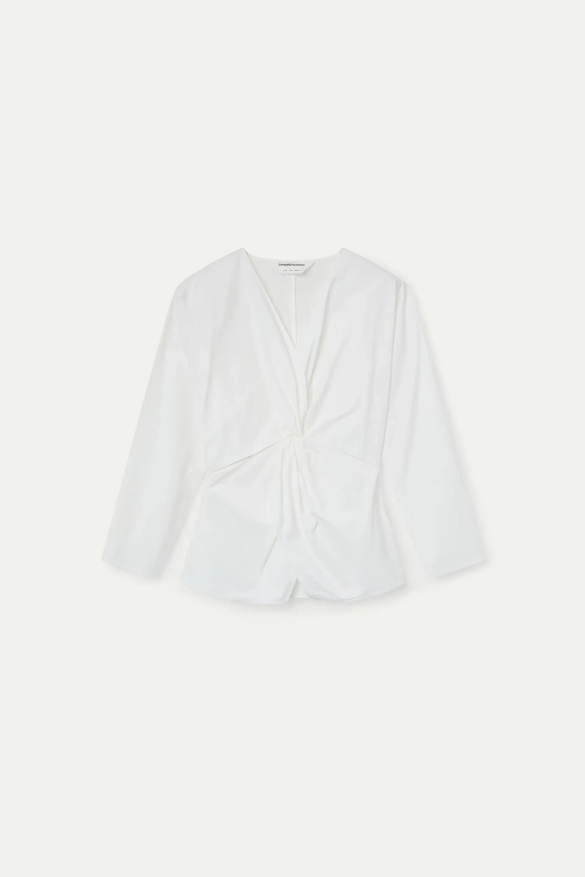 Top drapeado blanco