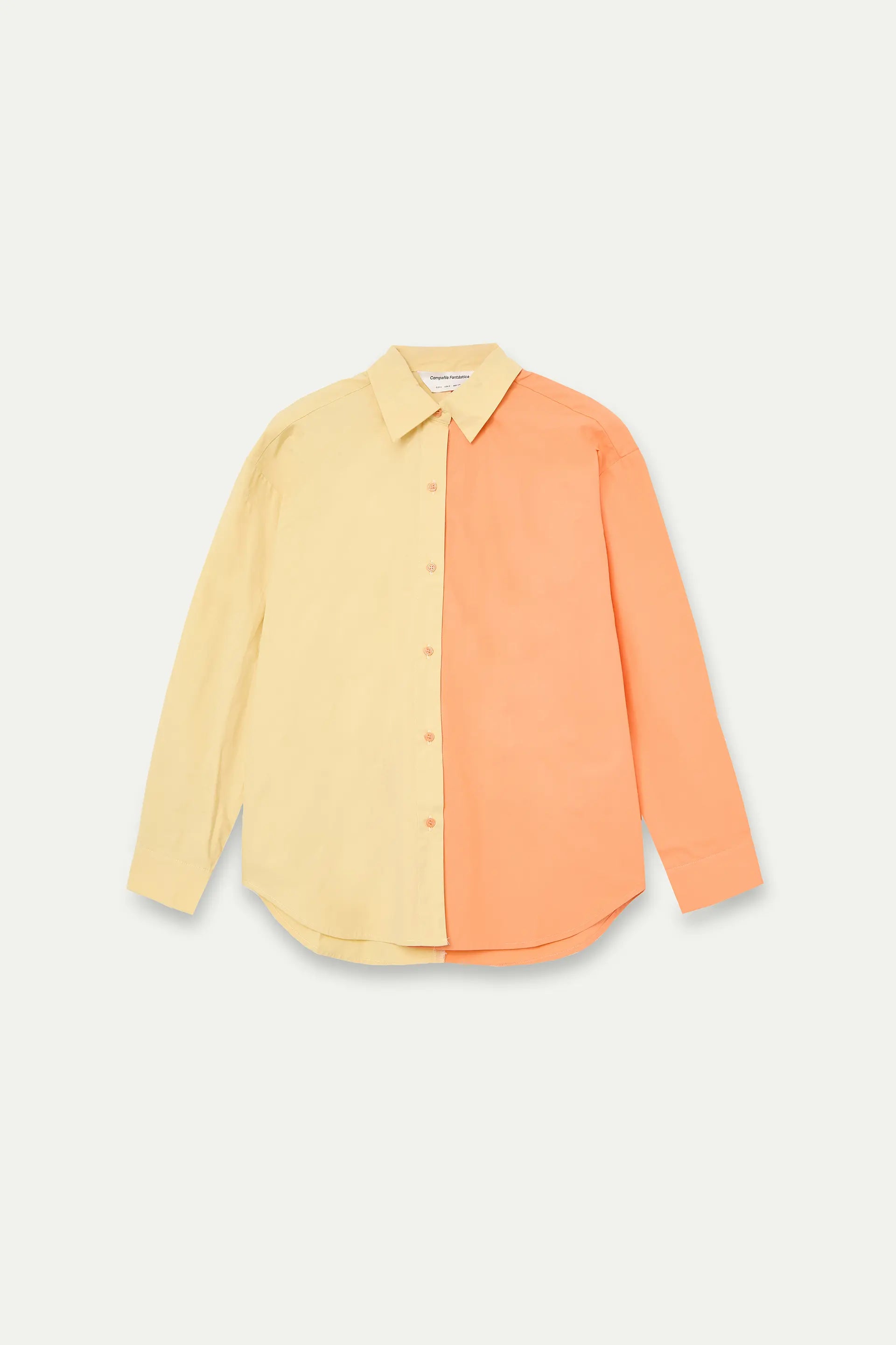 Camisa 100% algod¨®n bicolor amarillo y naranja