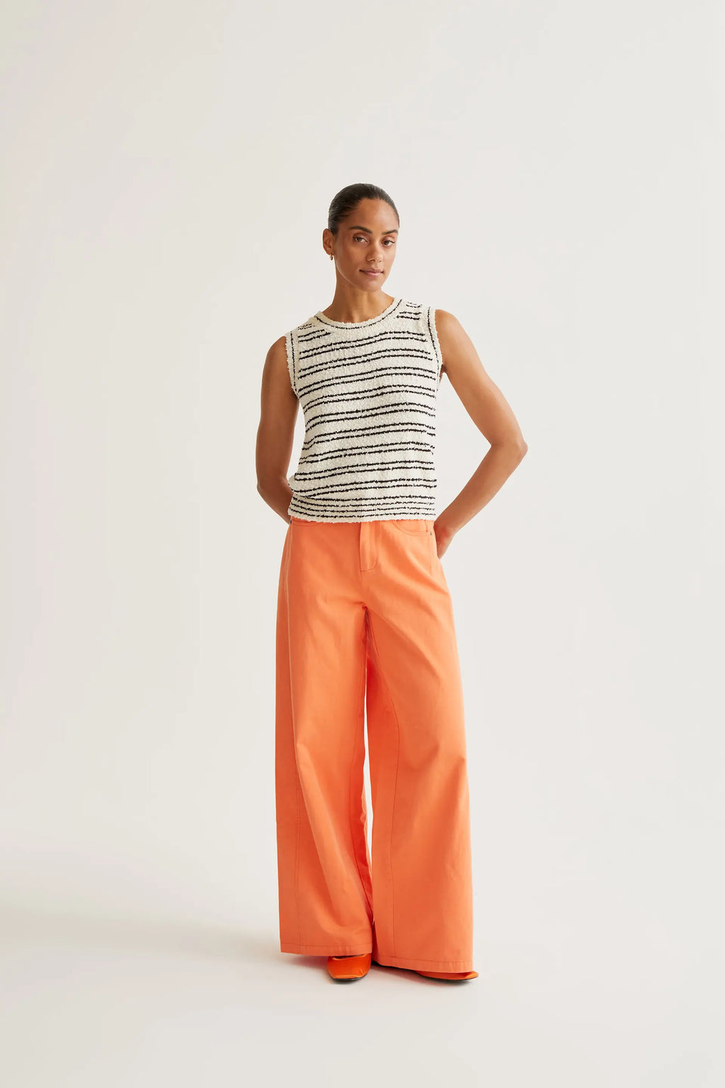 Pantalón wide leg naranja