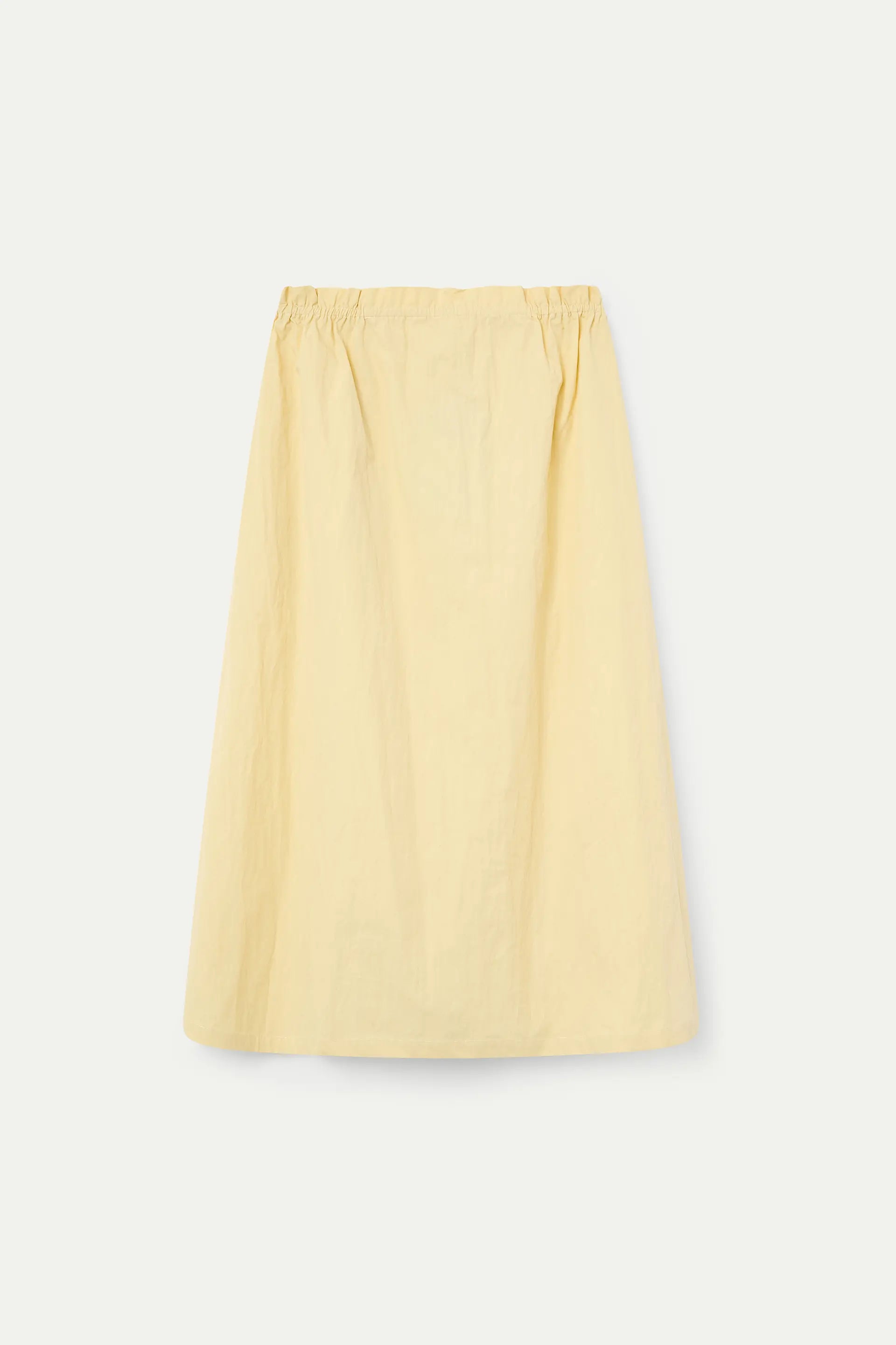 Falda midi amarillo claro