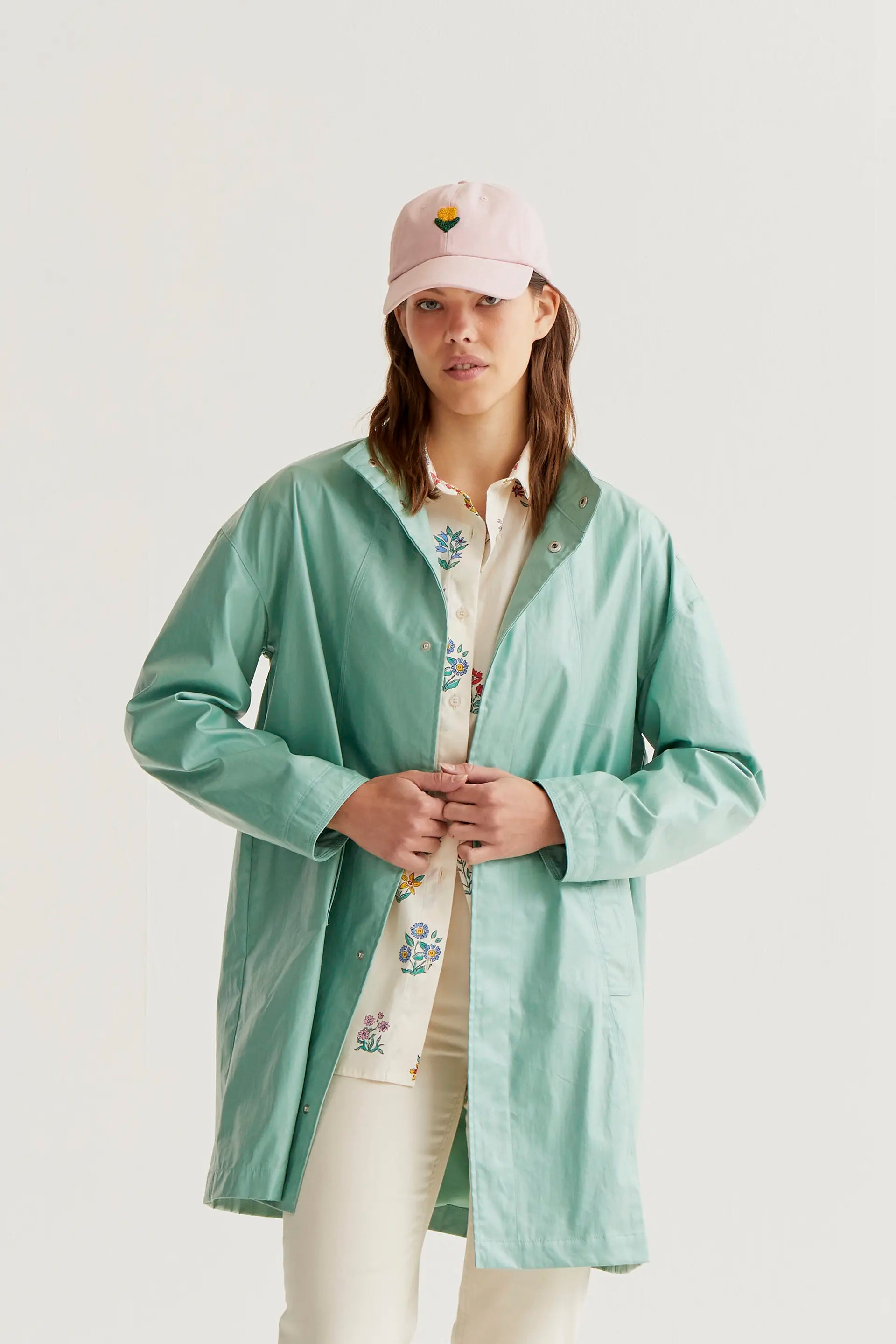 Gabardina 100% algodón verde