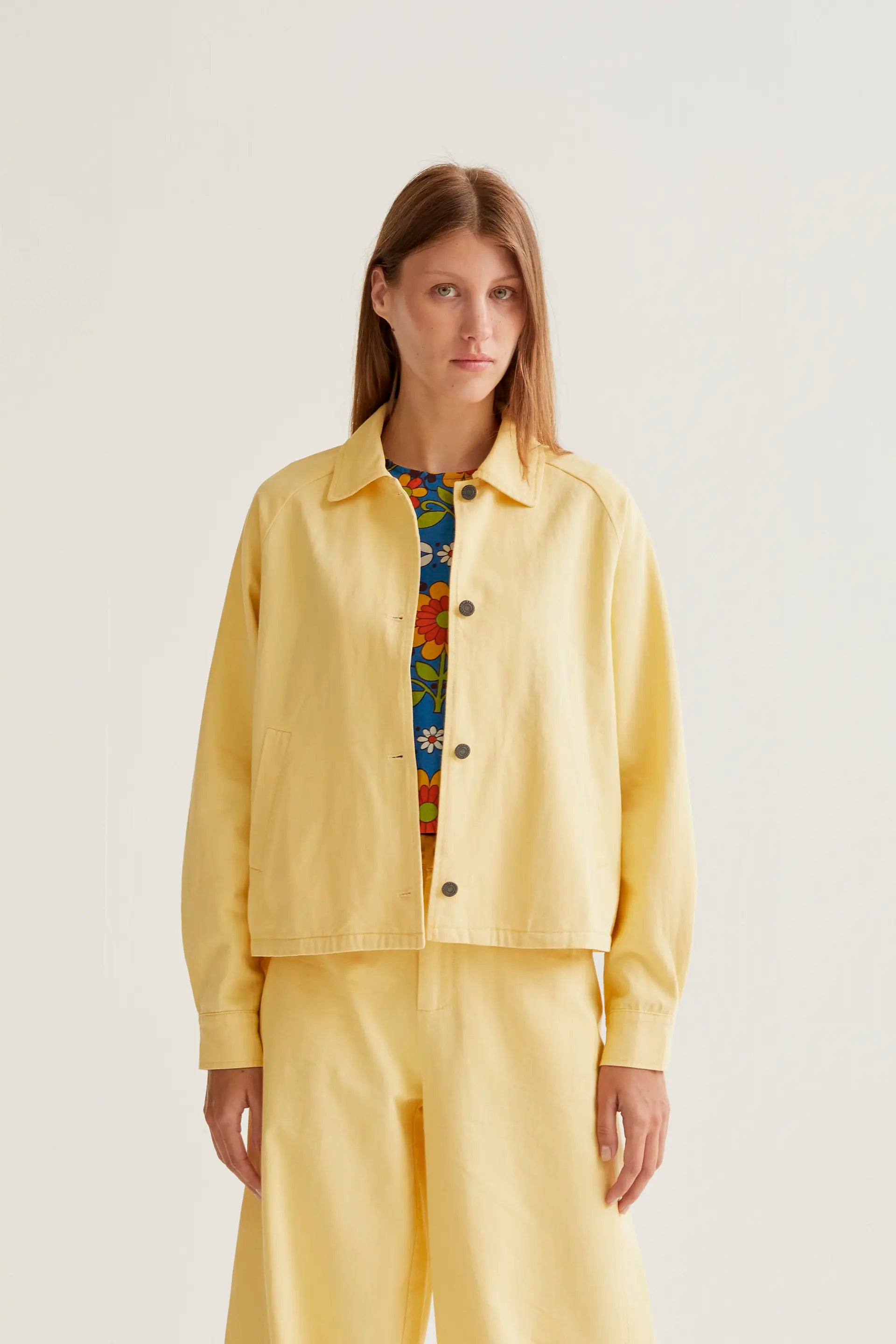 Chaqueta 100% algodón amarillo