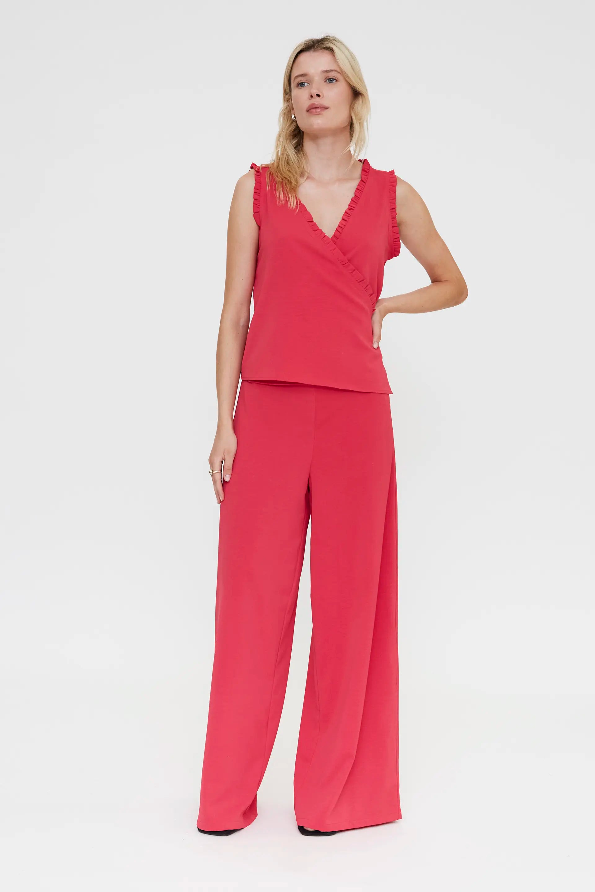 Pantalón fluído fucsia
