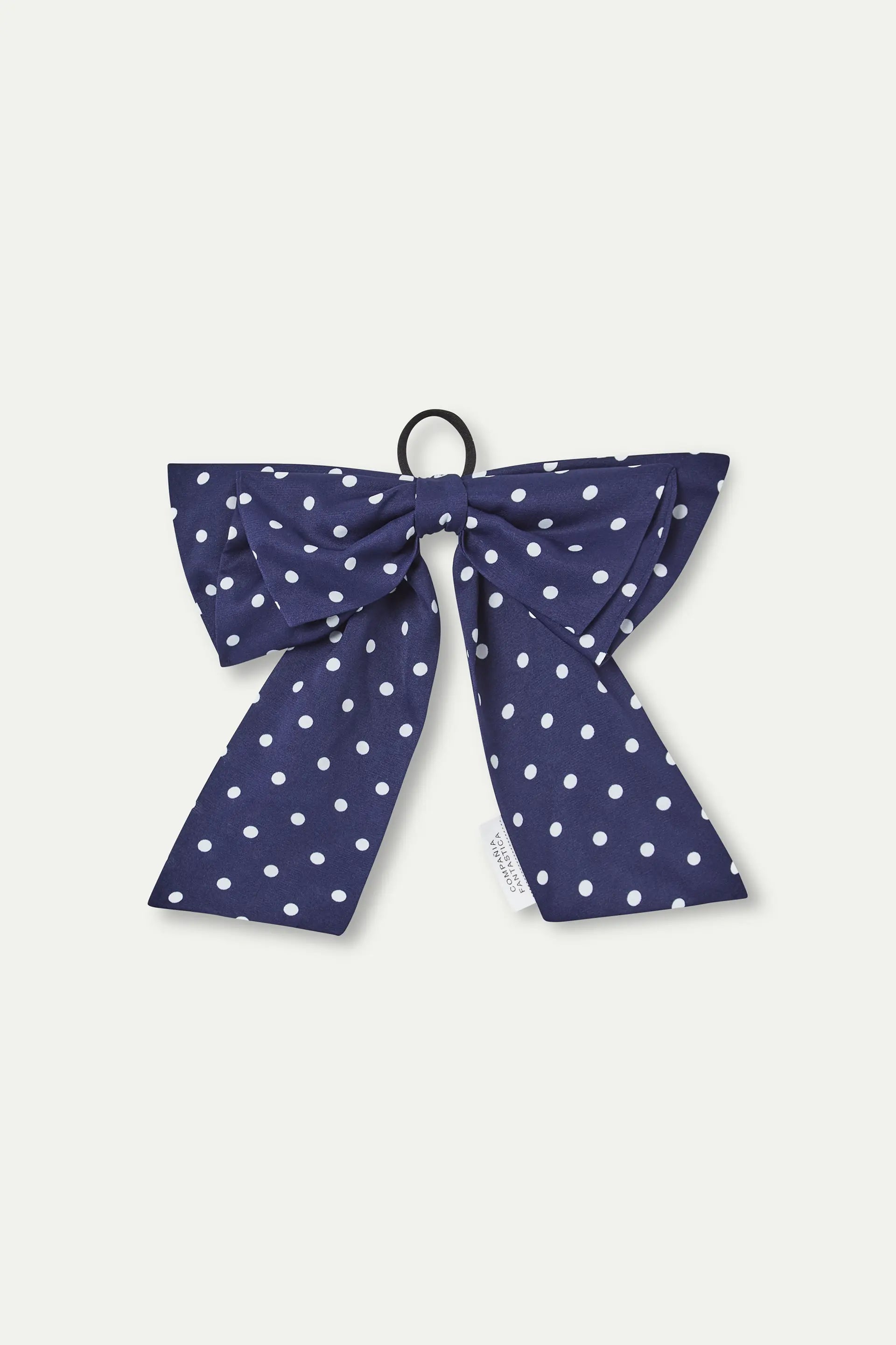 Coletero lazo azul marino con estampado de puntos mini blanco