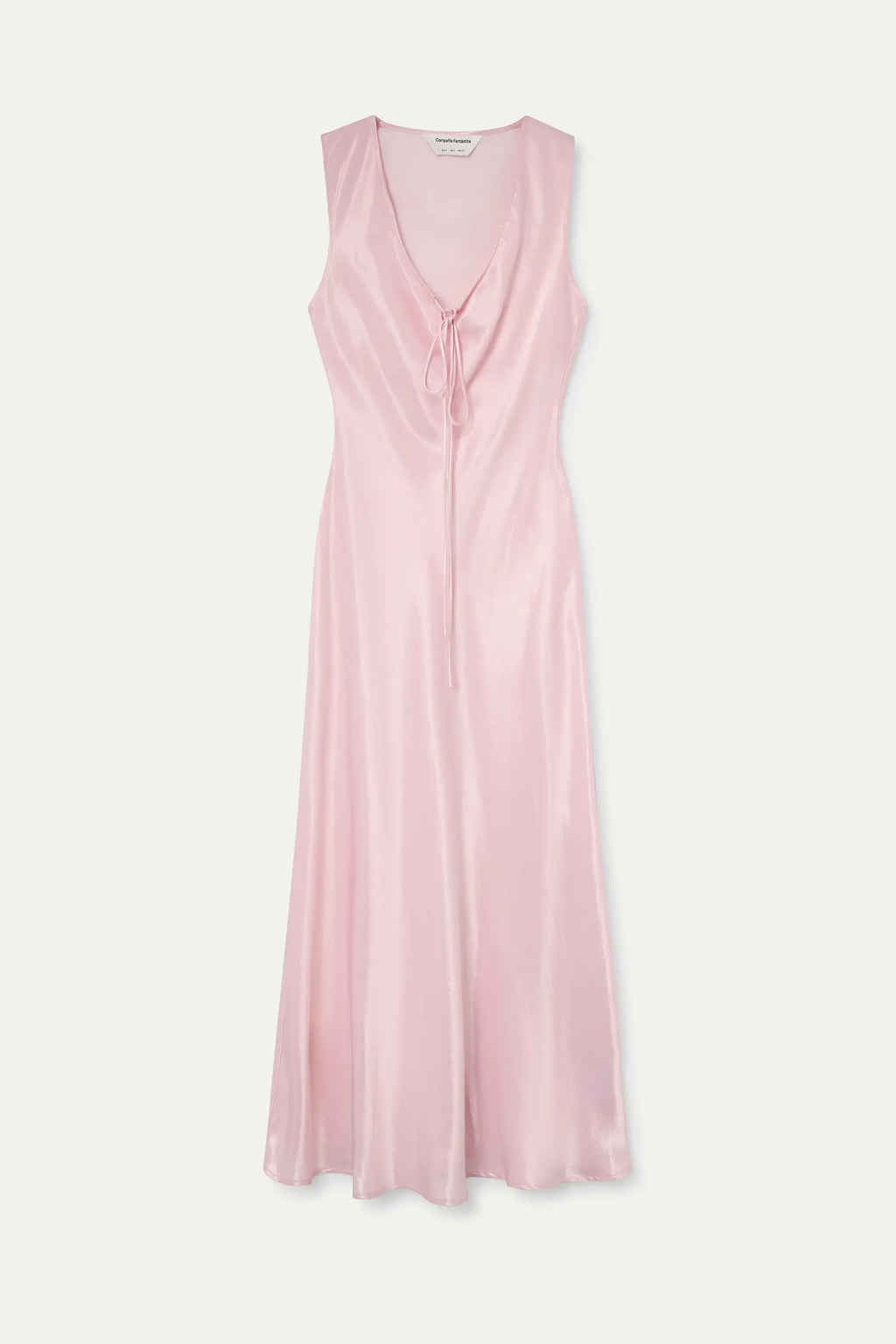 Vestido largo rosa satinado