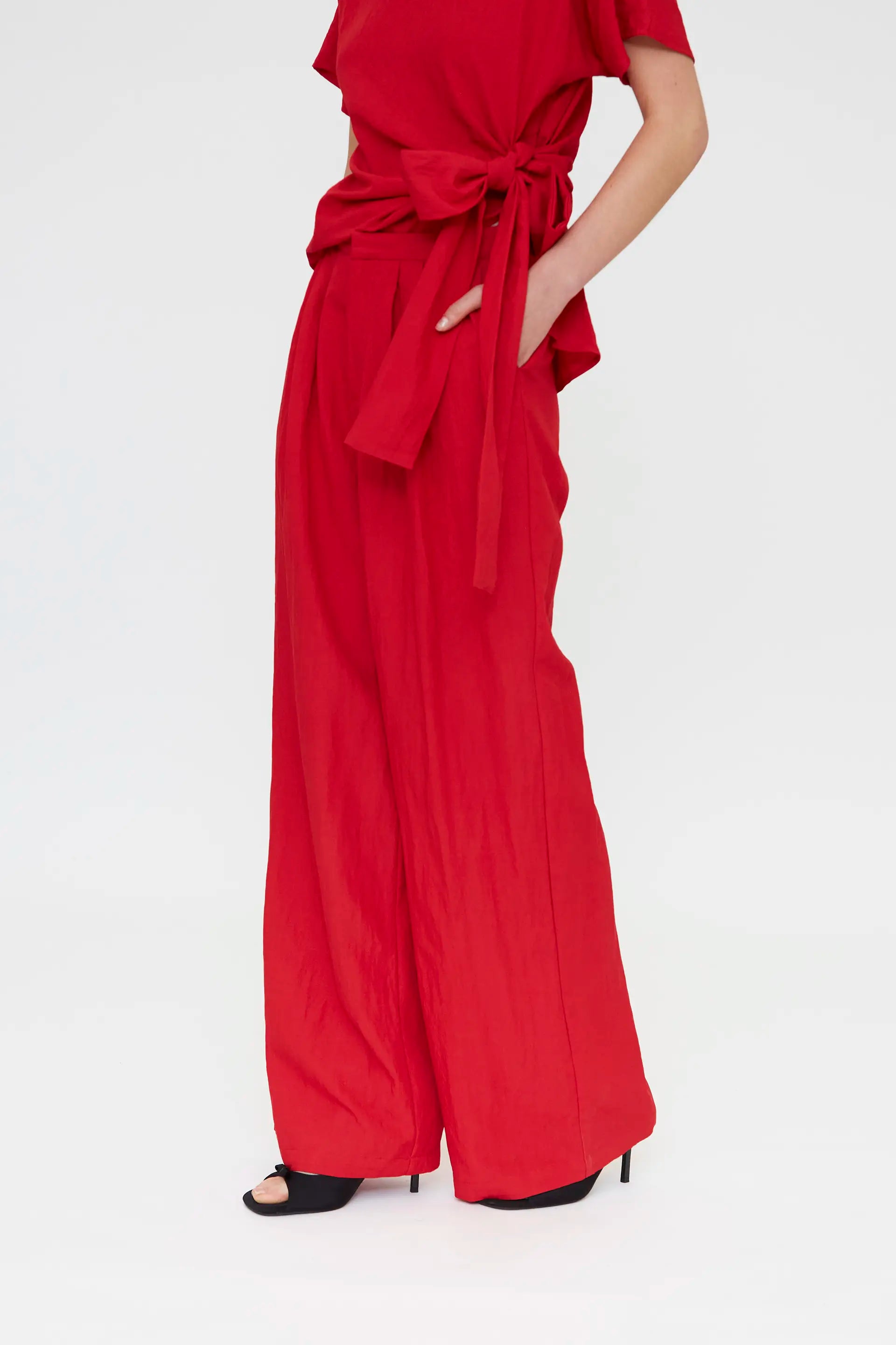 Pantalón fluído rojo