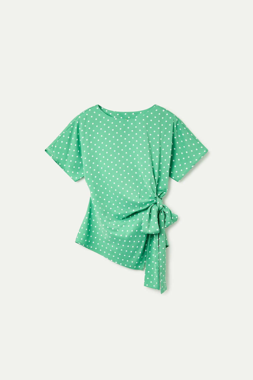 Top con estampado mini dots verde