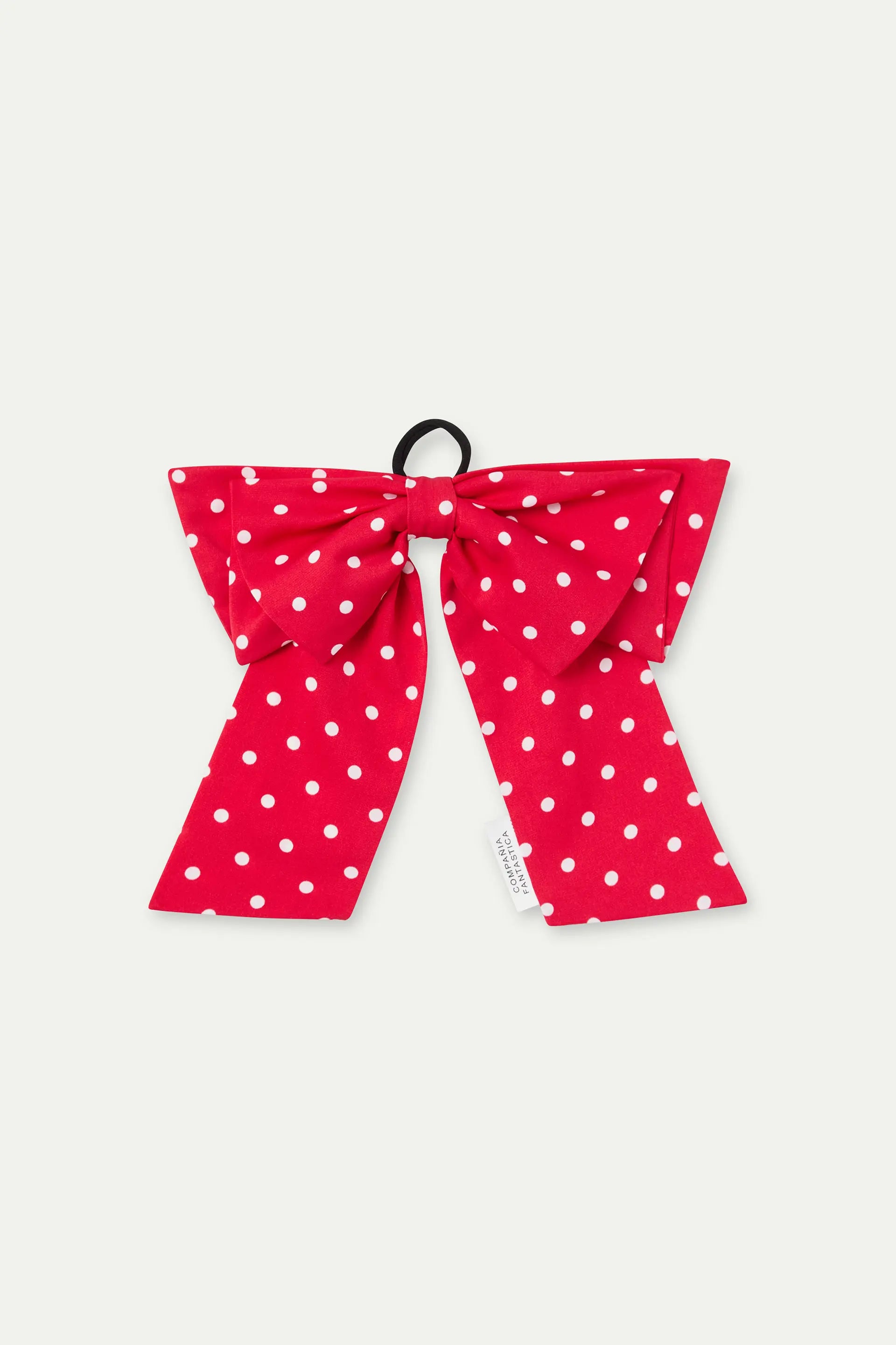 Coletero lazo rojo con estampado de puntos mini blanco