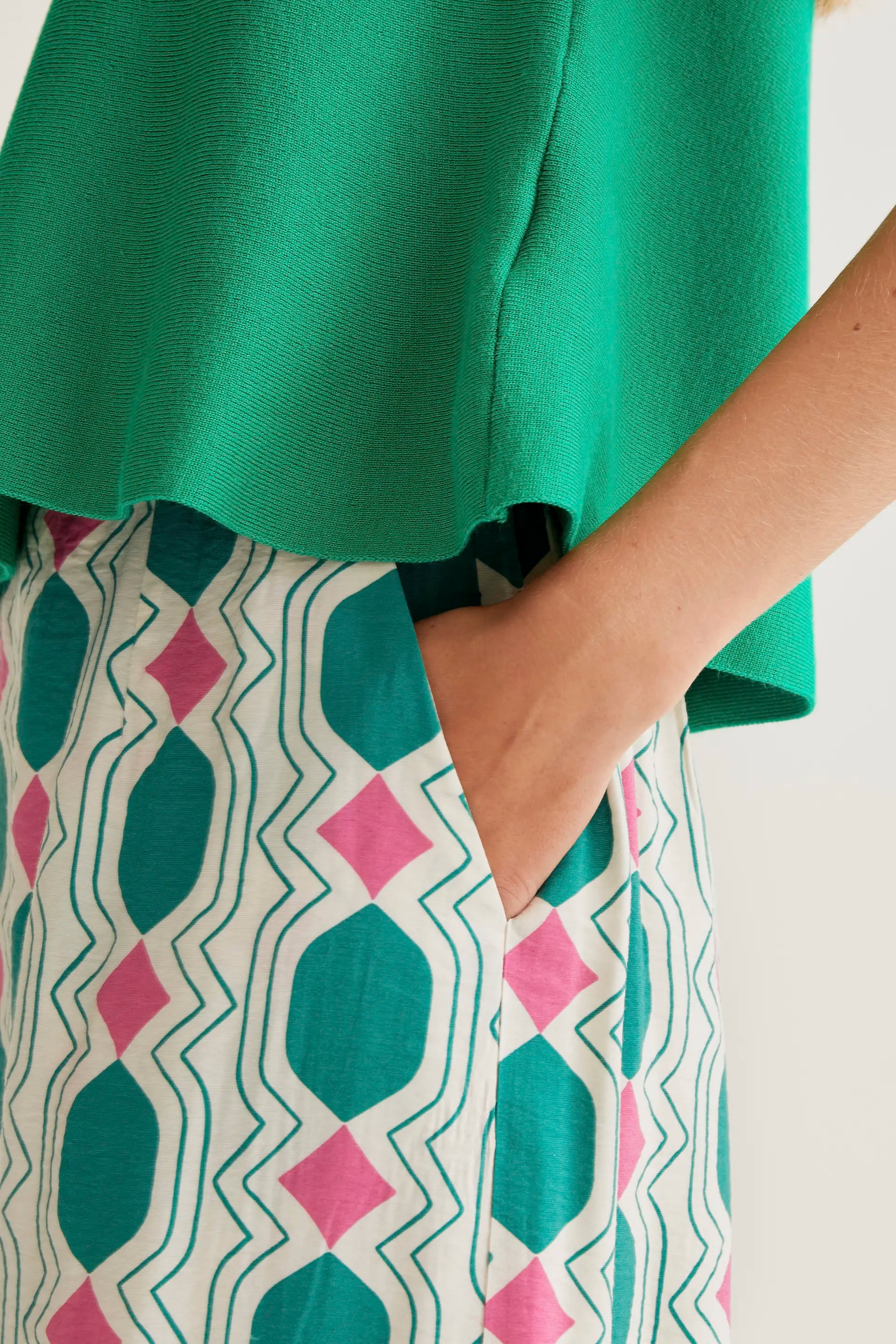 Falda mdi con estampado Geometric