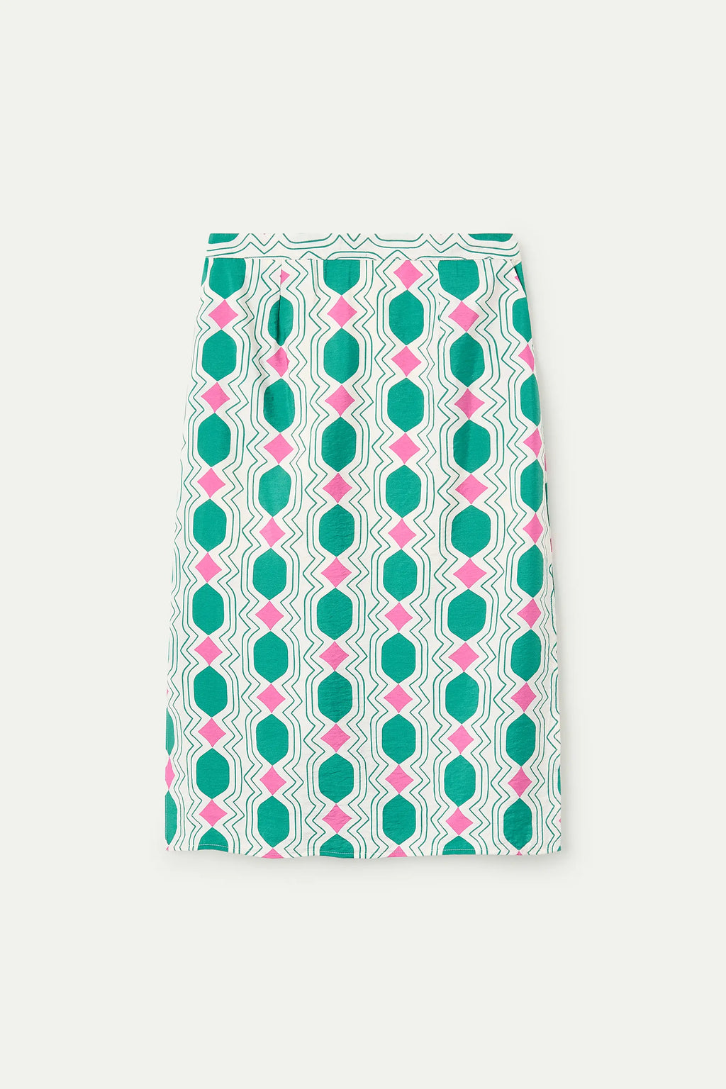 Falda mdi con estampado Geometric