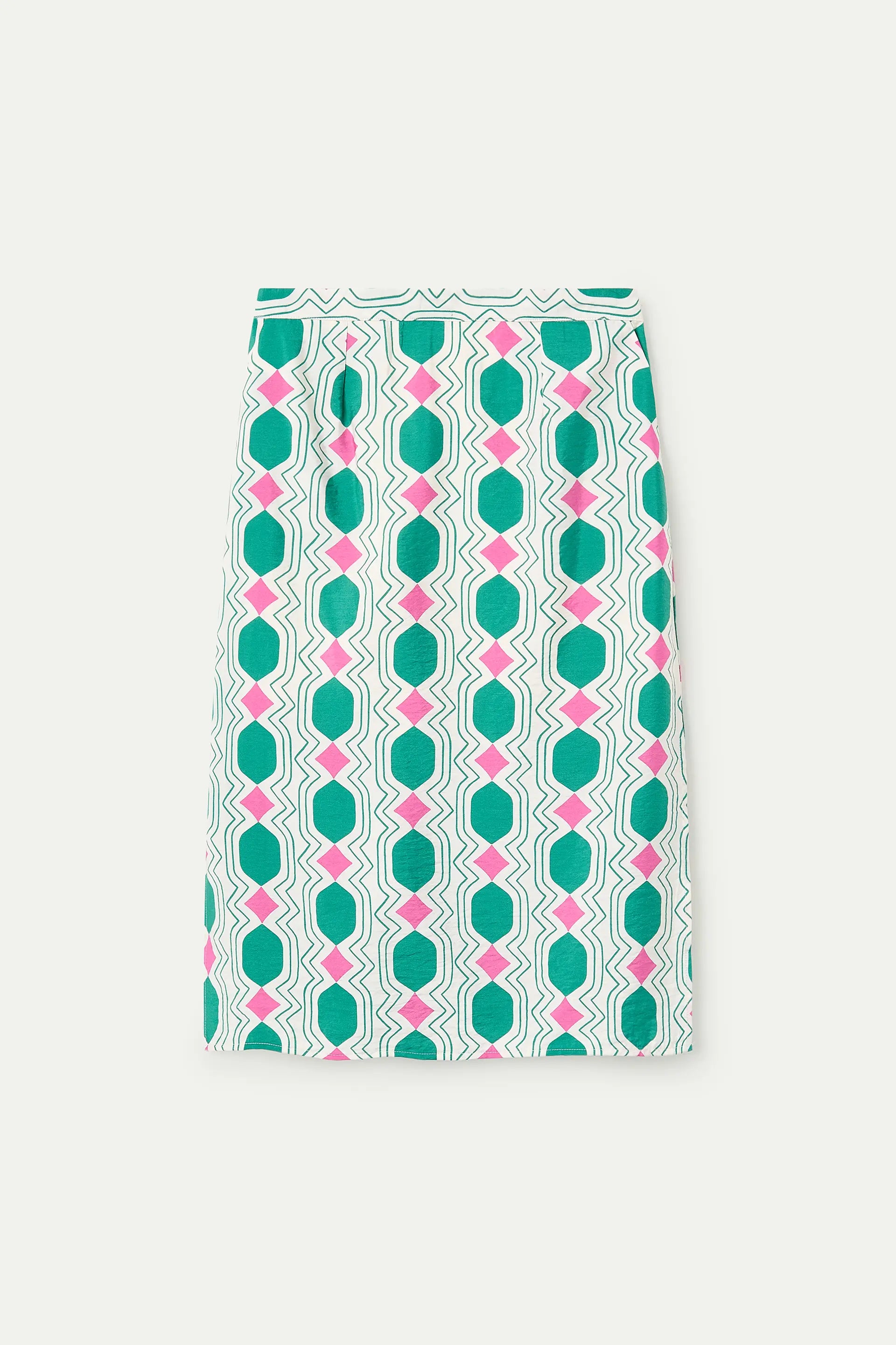 Falda mdi con estampado Geometric