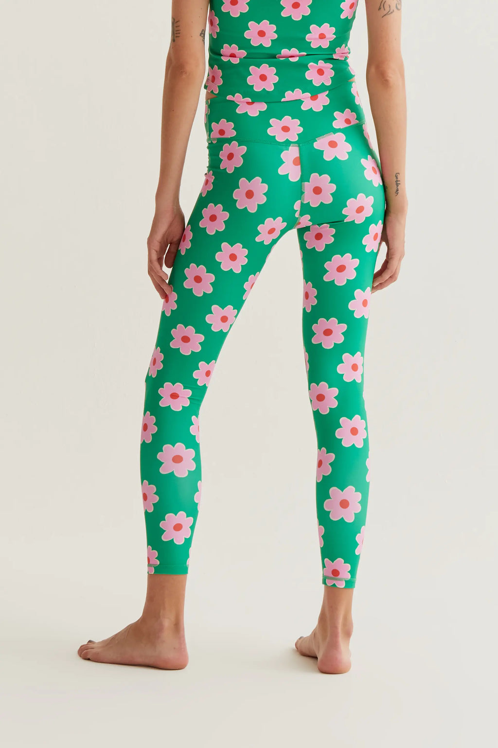 Leggings deportivos con estampado Pink Flowers