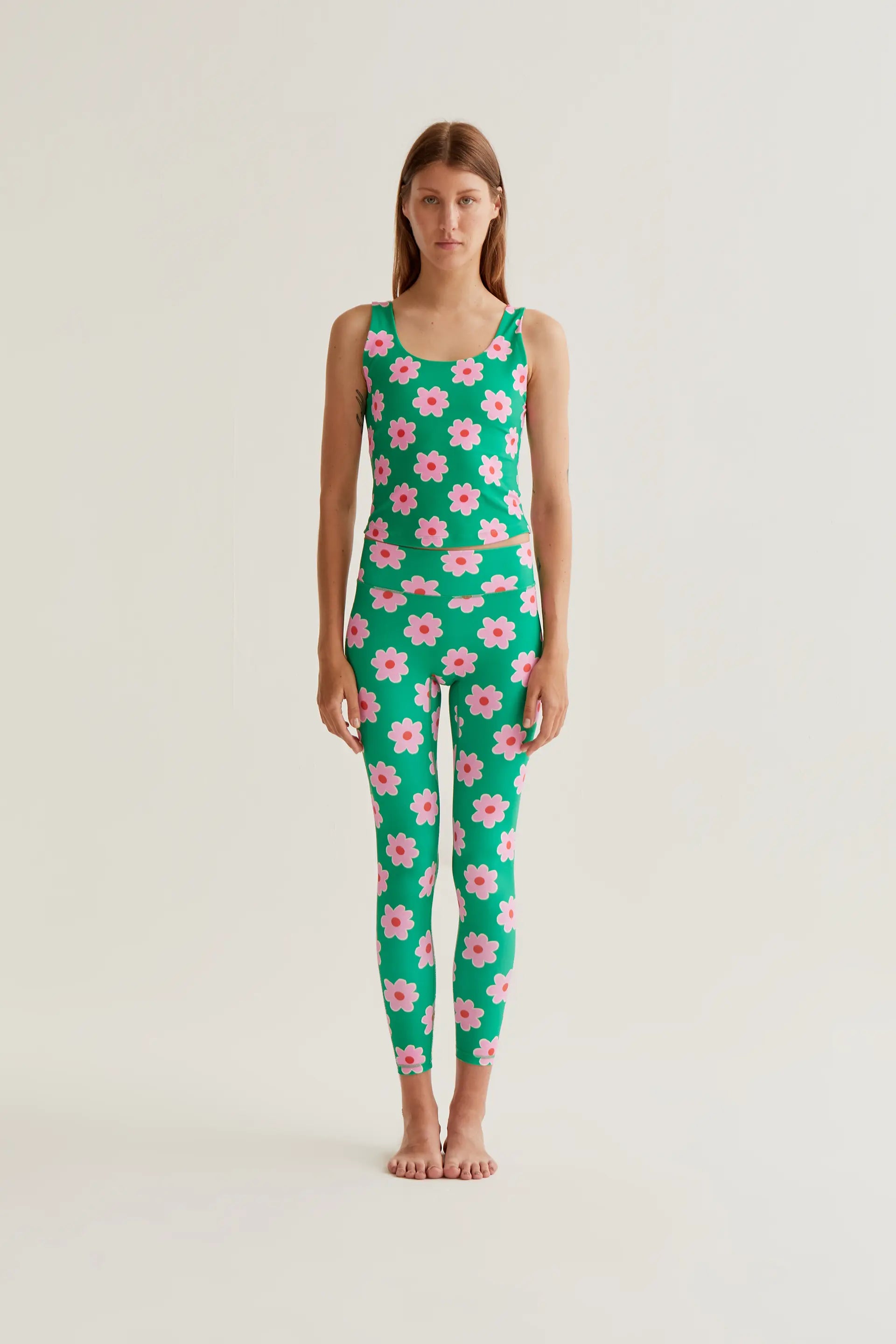 Leggings deportivos con estampado Pink Flowers