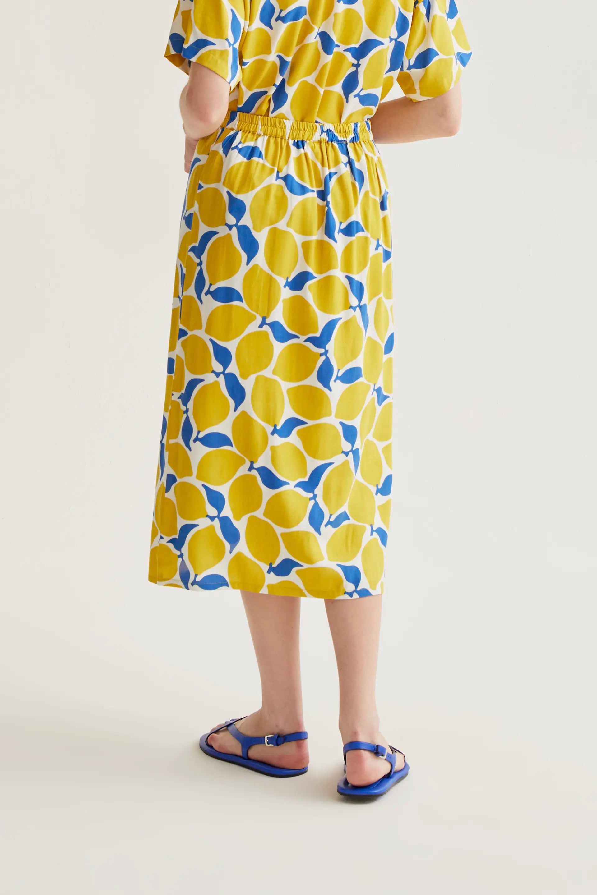 Falda midi con estampado Limoncello
