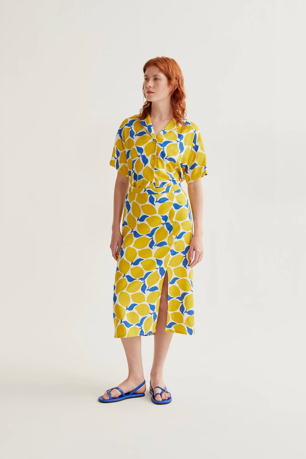 Falda midi con estampado Limoncello