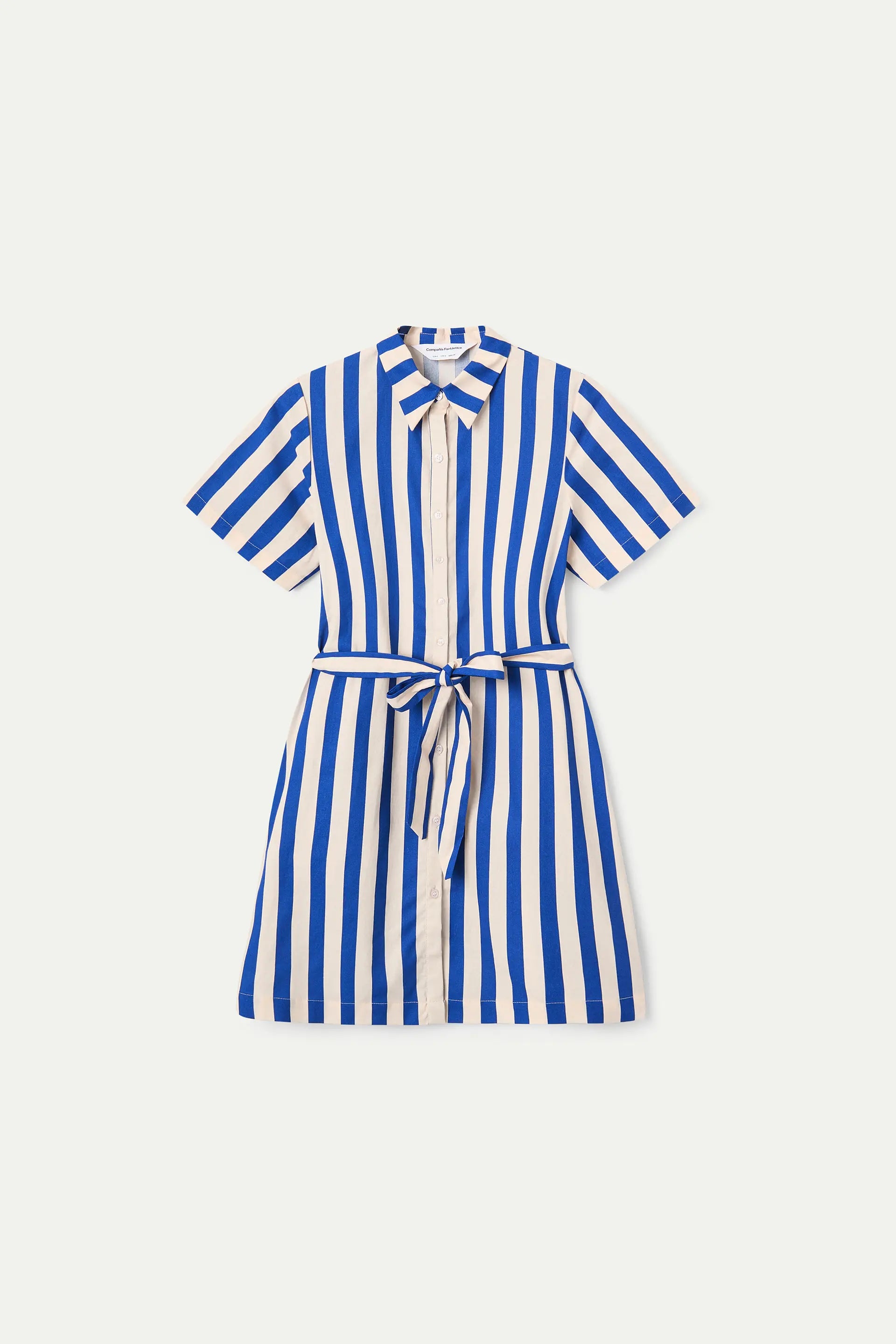 Vestido corto con estampado Bamboo Blue