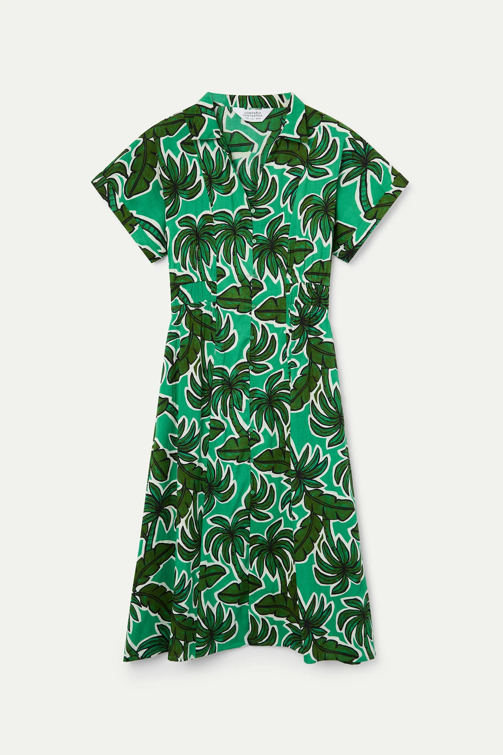 Vestido midi con estampado Palm Tree