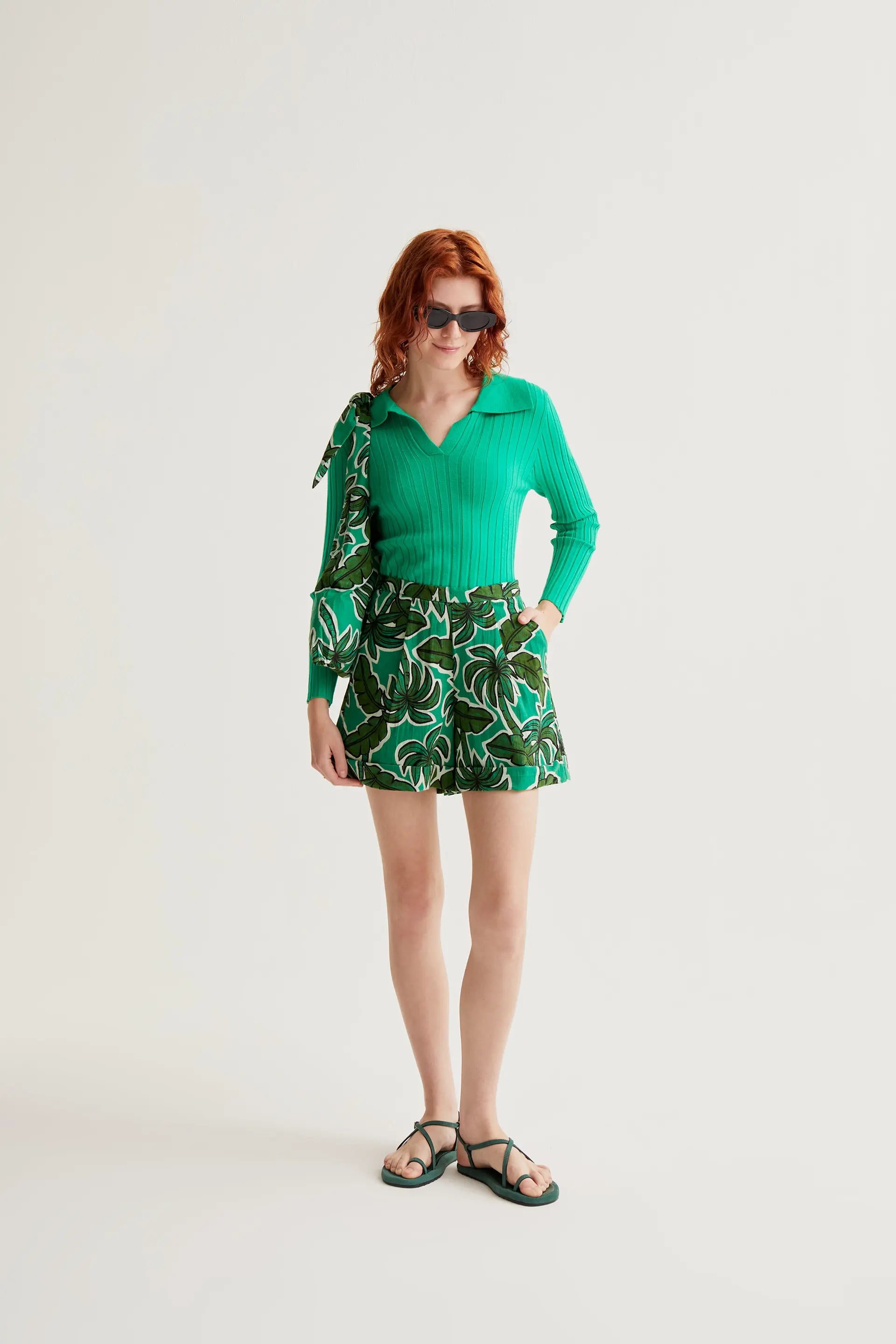 Shorts con estampado Palm Tree