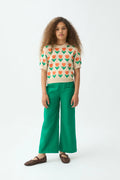 Jersey de punto de niña con estampado Orange Tulip