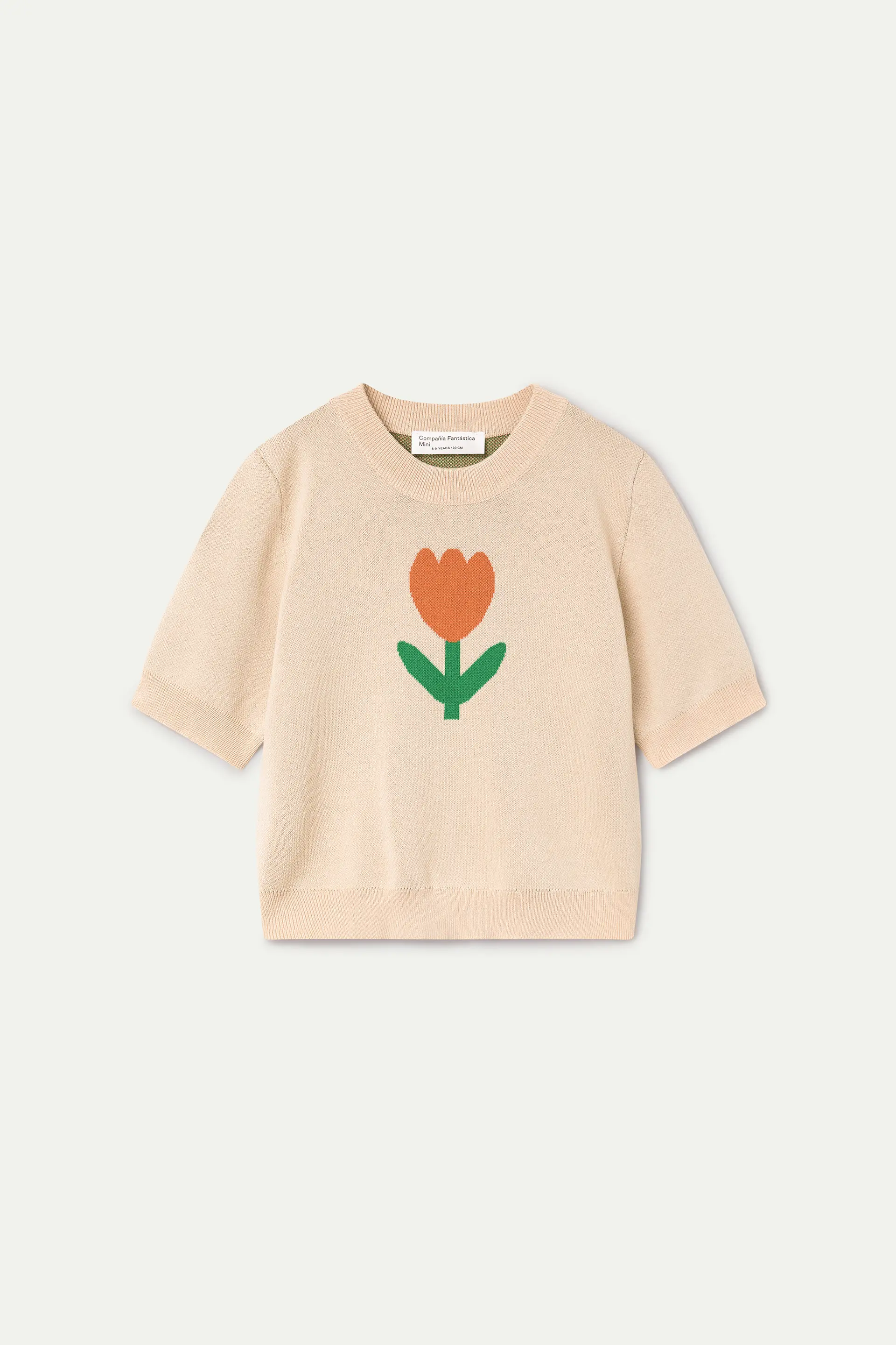 Jersey de punto de niña con estampado Big Tulip