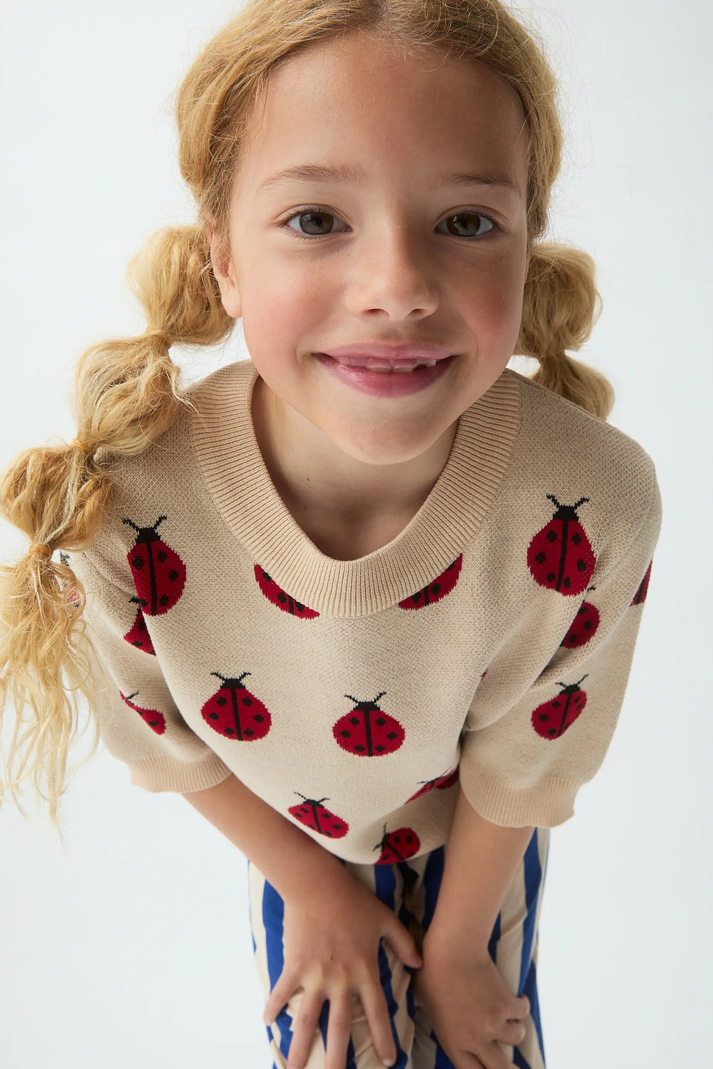 Jersey de punto de niña con estampado Red Coccinella