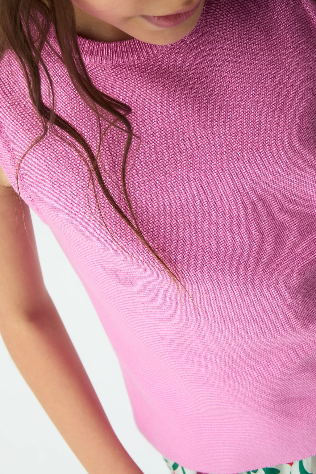 Top de ni?a punto rosado
