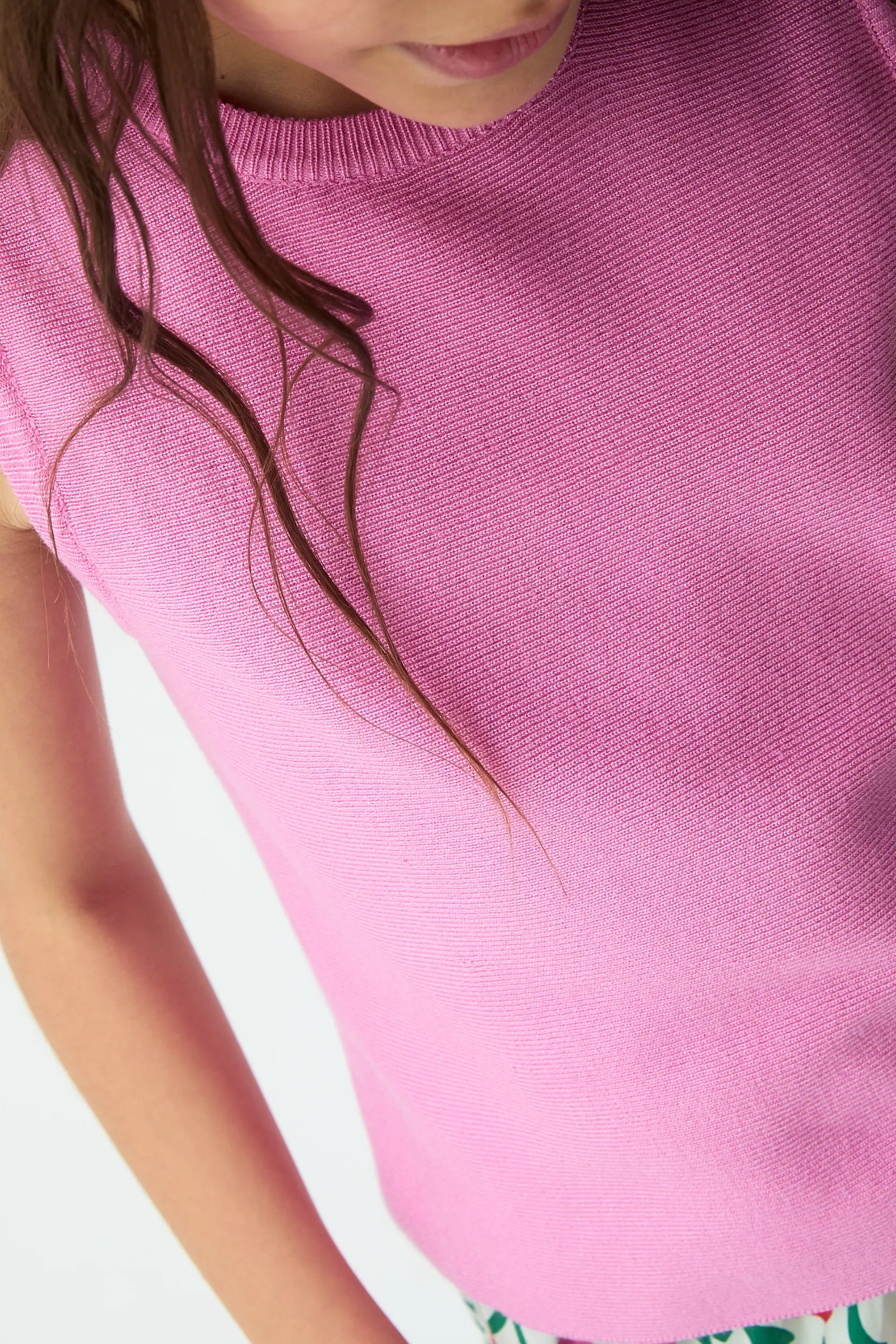 Top de ni?a punto rosado