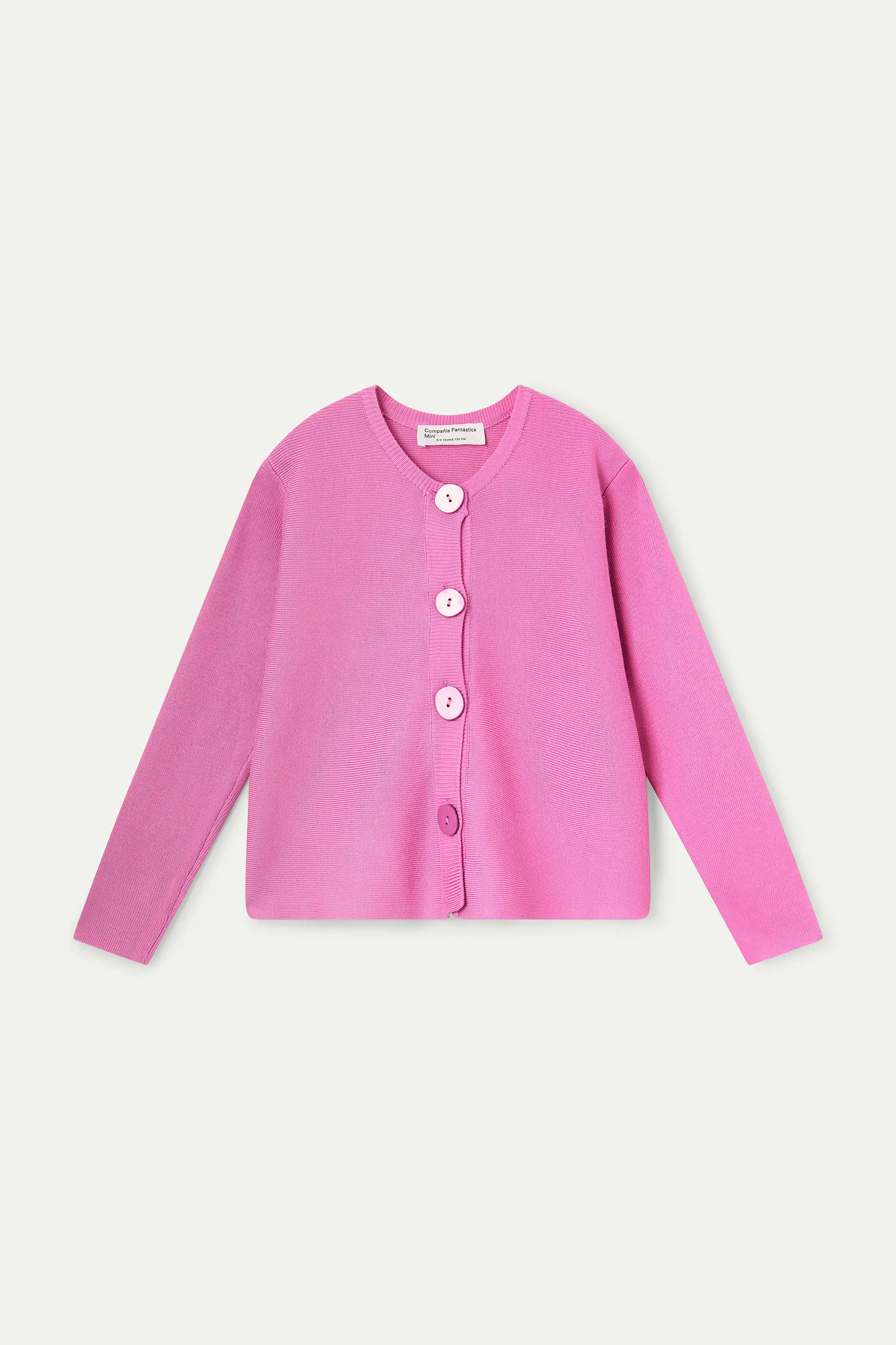 Cárdigan de niña punto rosado