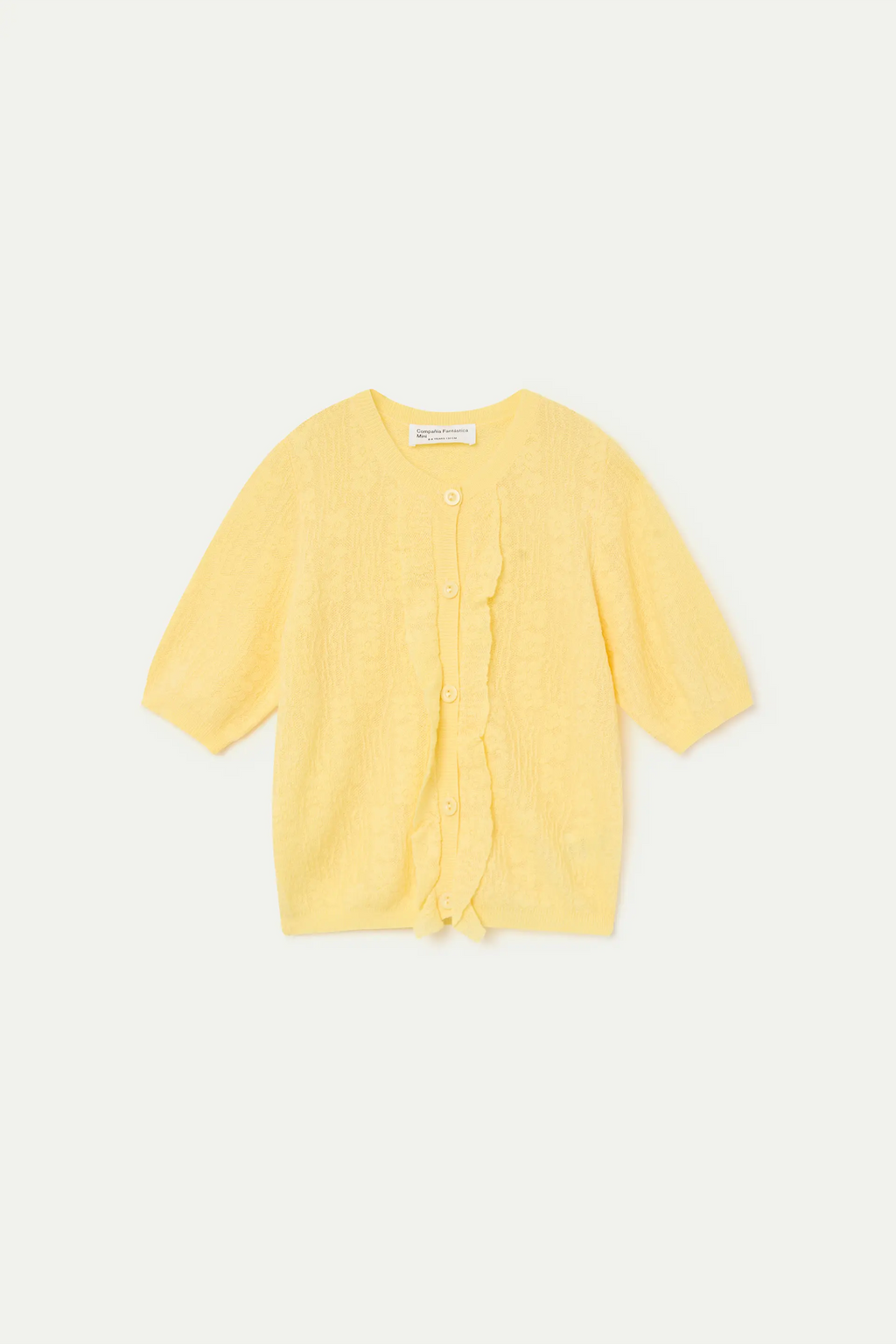 Cárdigan de niña punto amarillo
