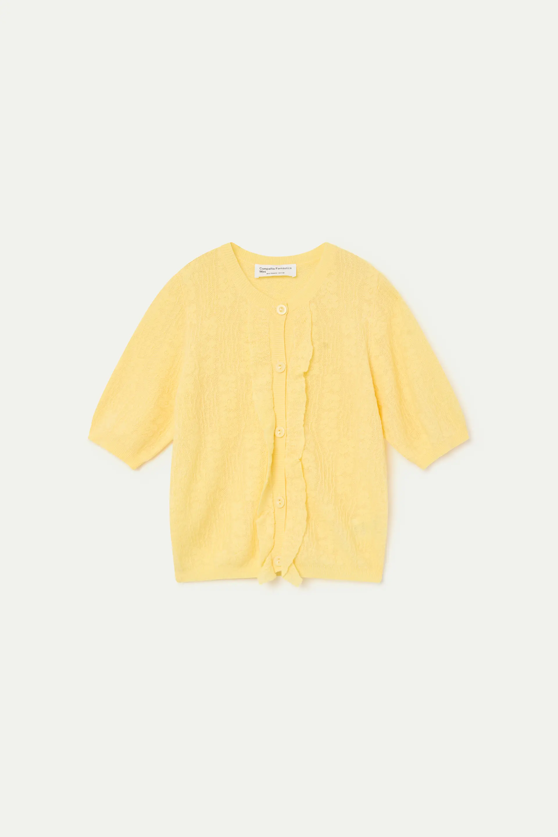 Cárdigan de niña punto amarillo