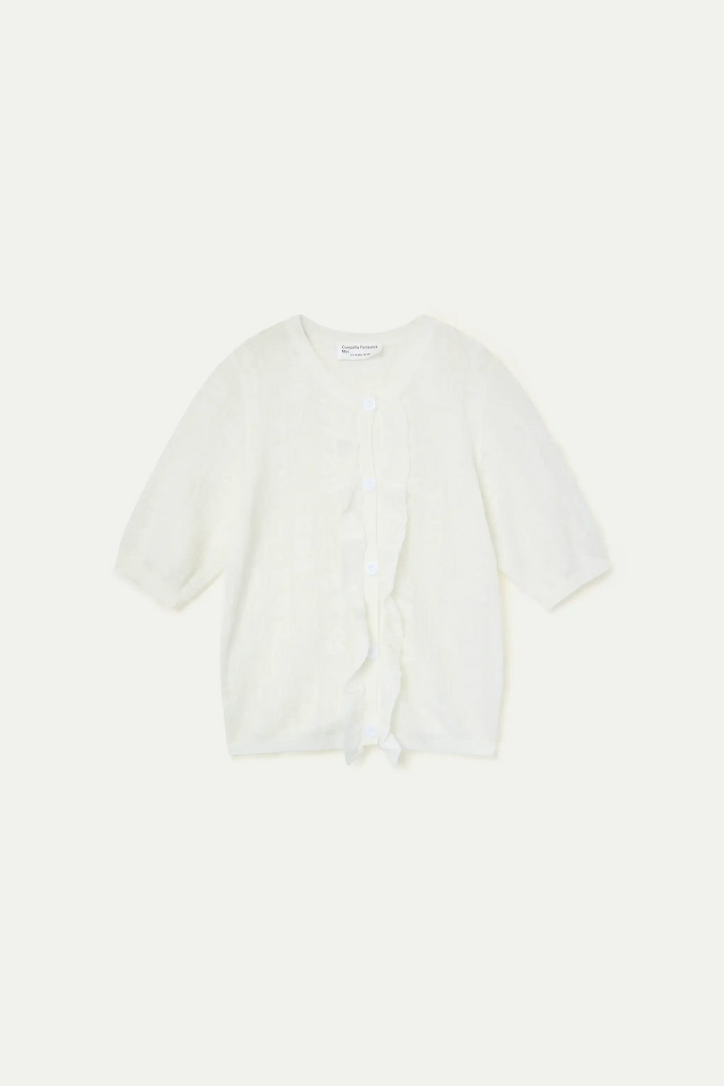 Cárdigan de niña punto blanco