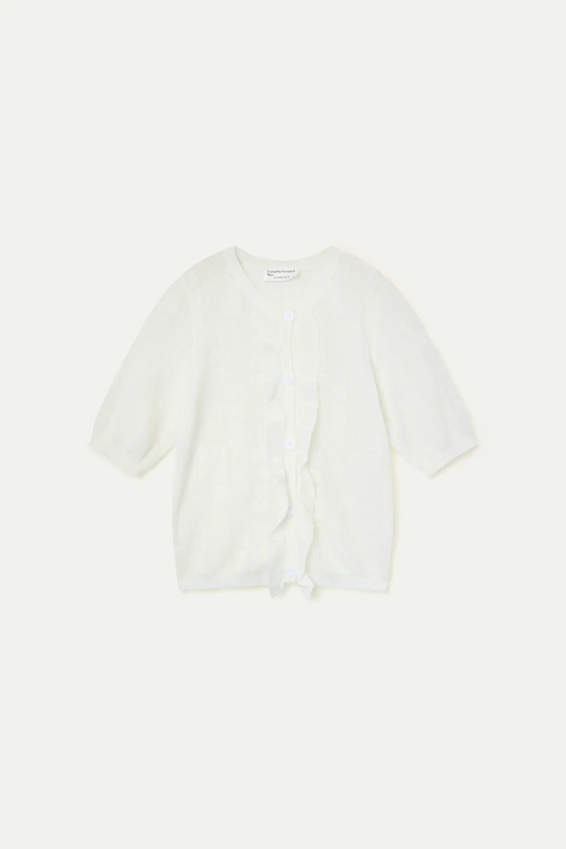 Cárdigan de niña punto blanco