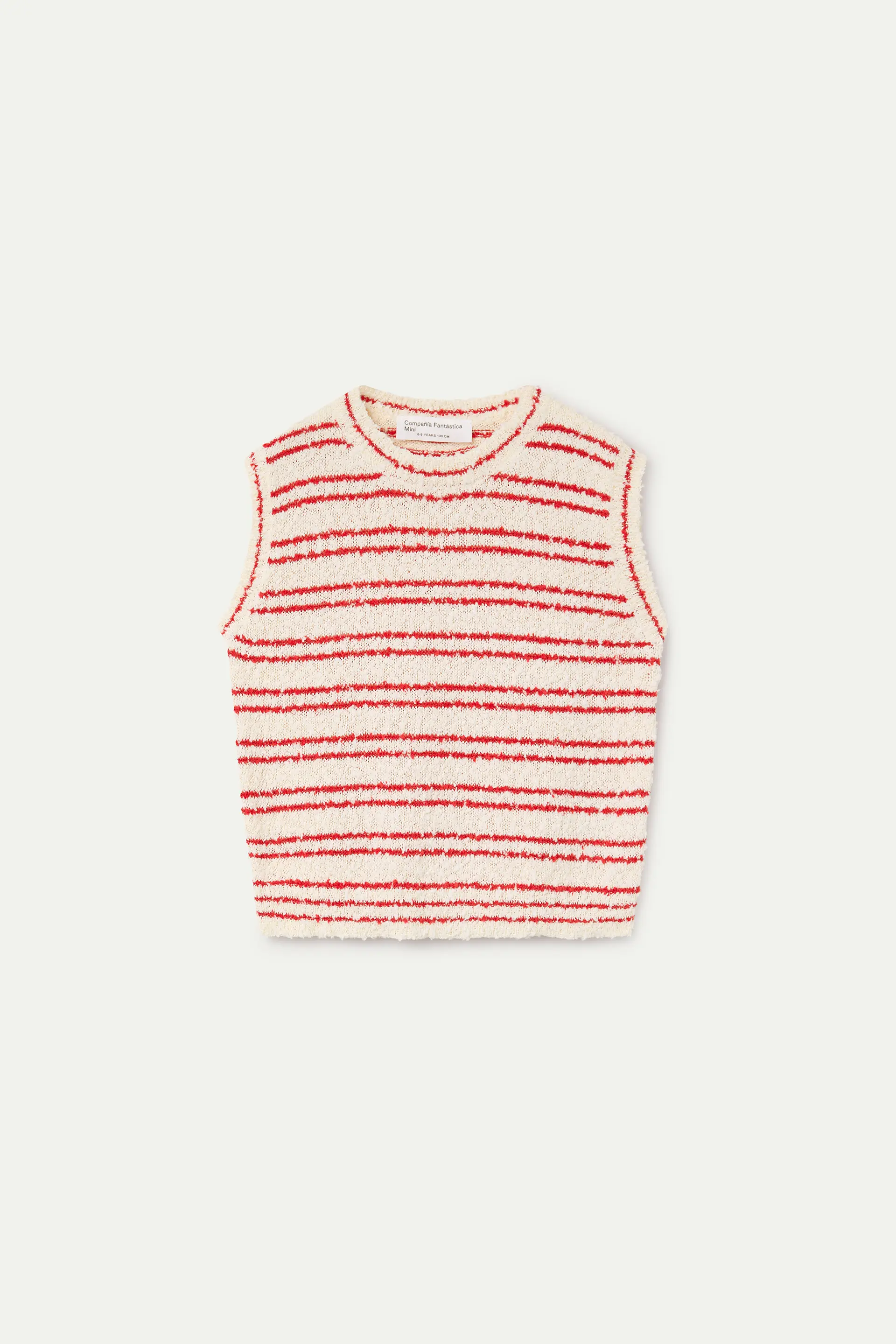 Top de ni?a con estampado de  rayas blanco y rojo
