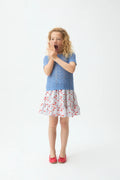 Jersey de niña con bordado azul