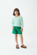Jersey de niña con cuello naranja