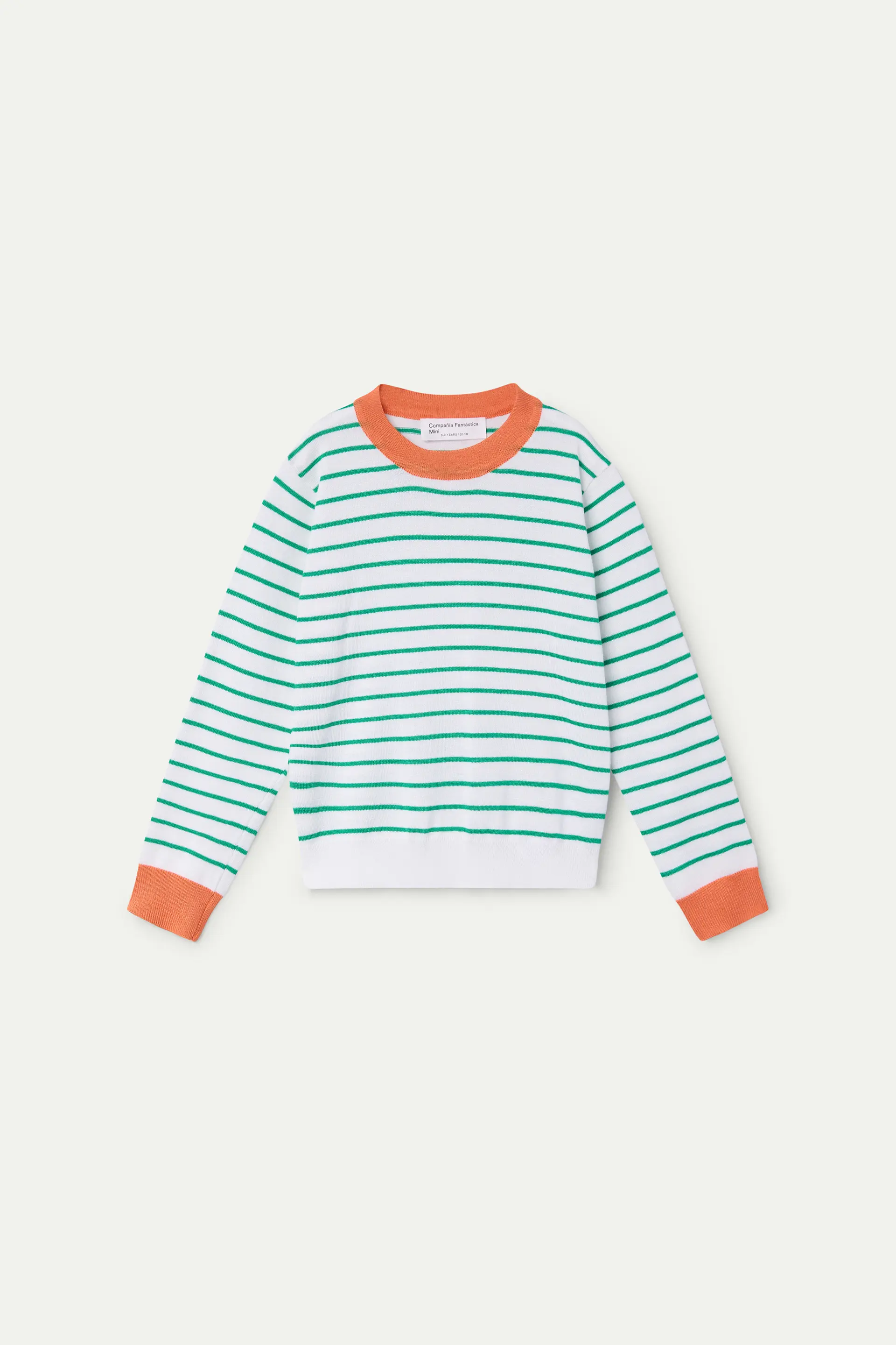 Jersey de niña con cuello naranja