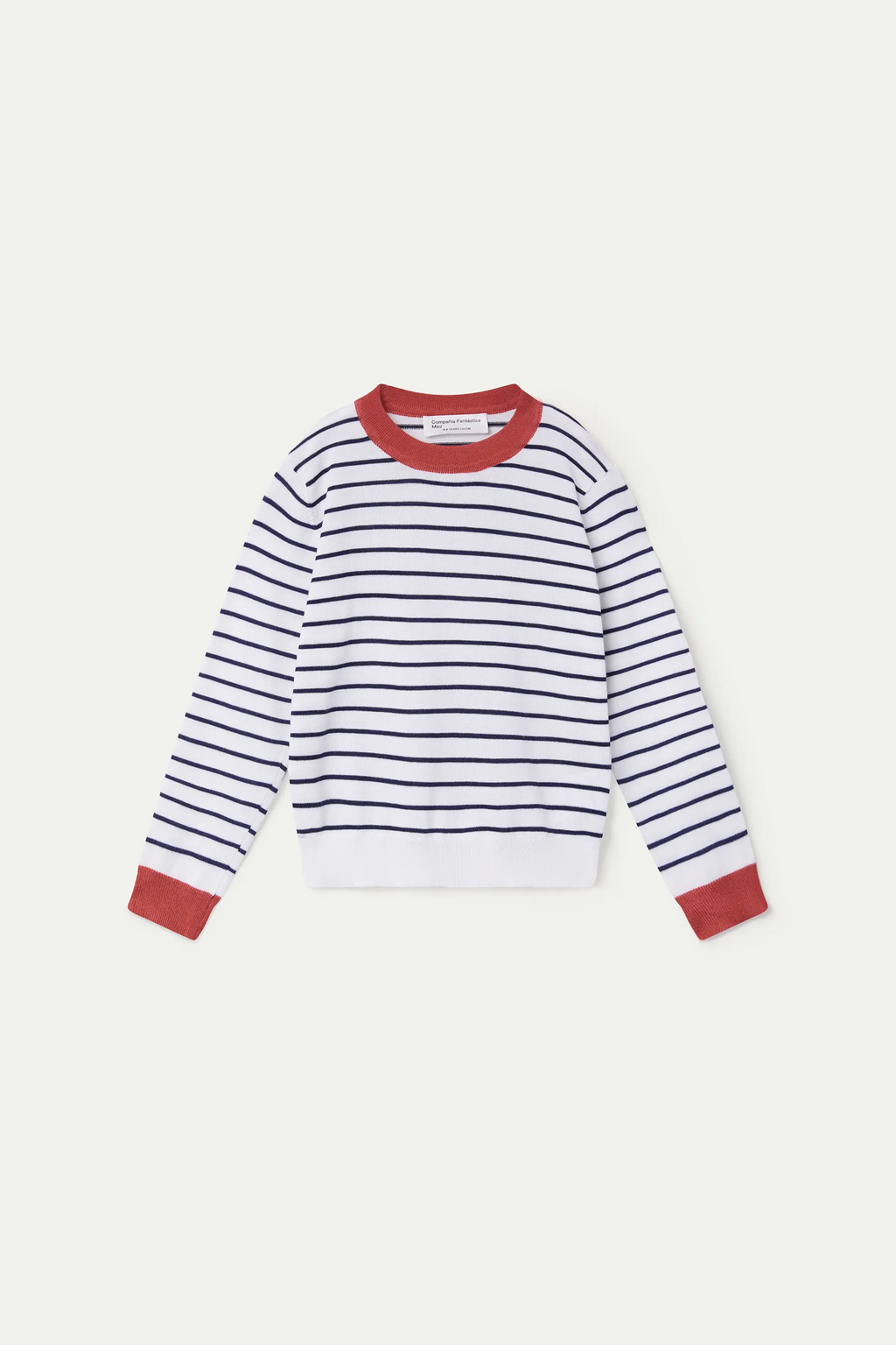 Jersey de niña  con cuello rojo