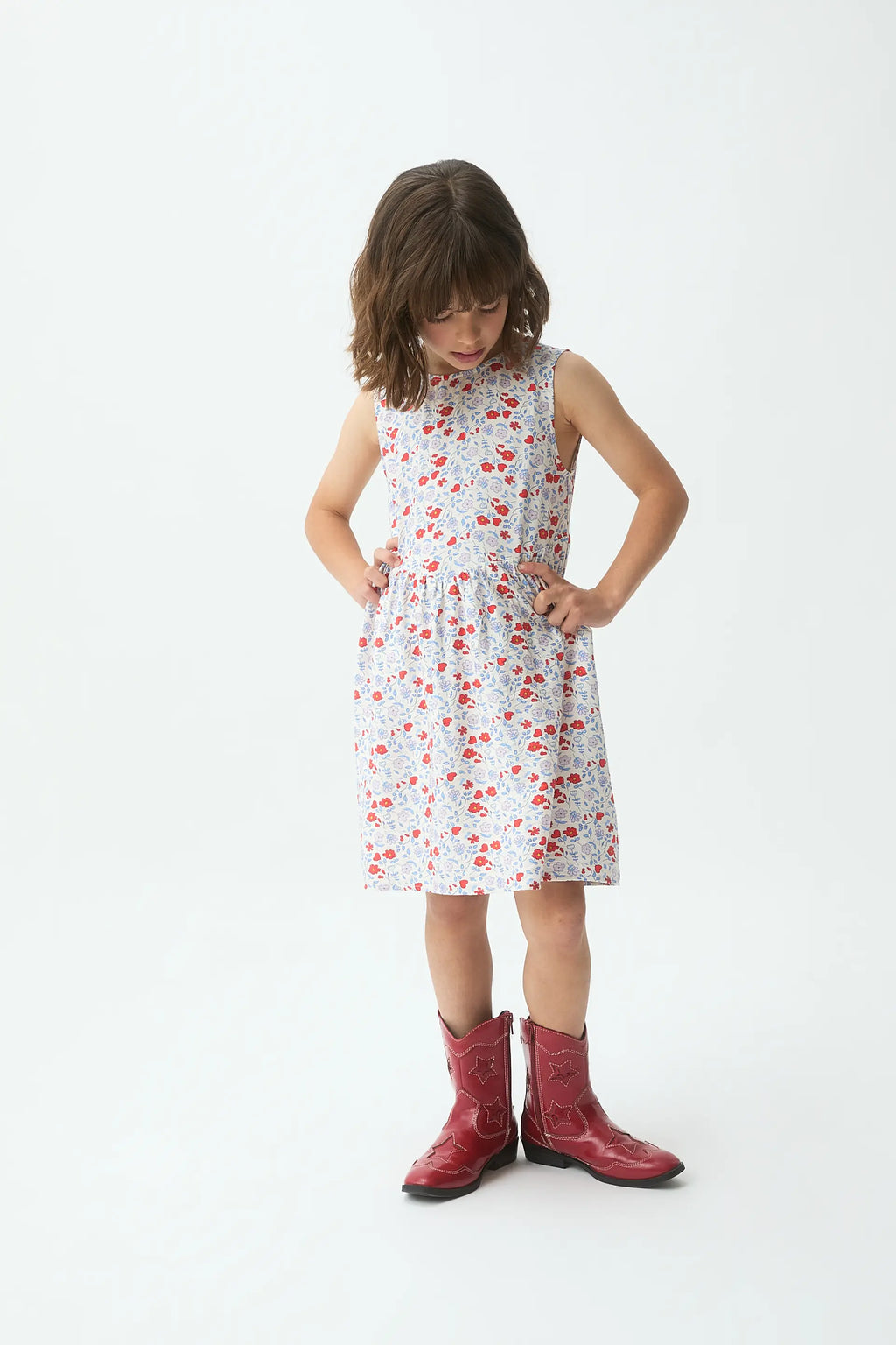 Vestido corto de ni?a con estampado Cute